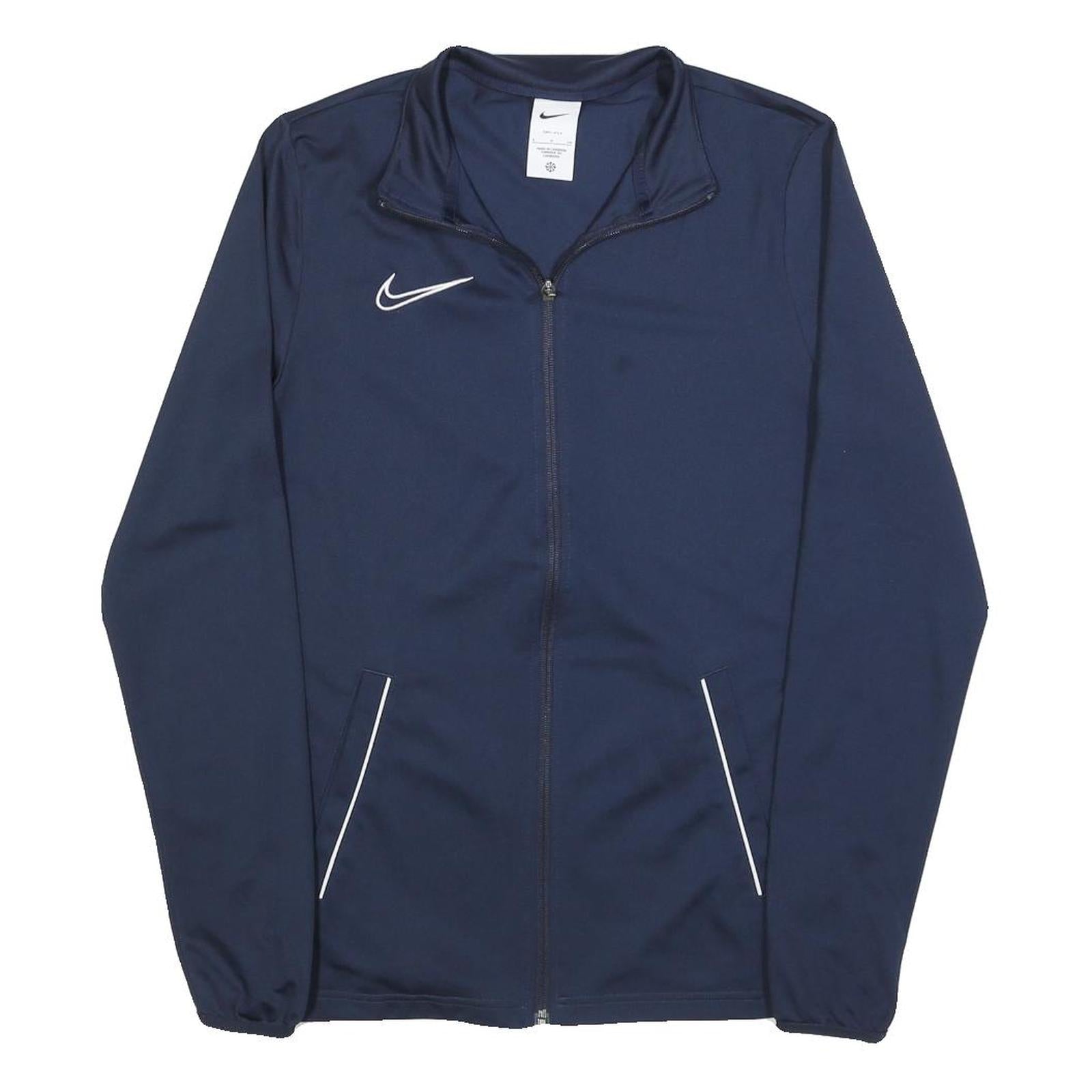 NIKE Mens Navy Blue Jacket S Polyester Blend Plain Zip Pocket Sportswear Refurbished - N/A refurbished available on Cerqular
