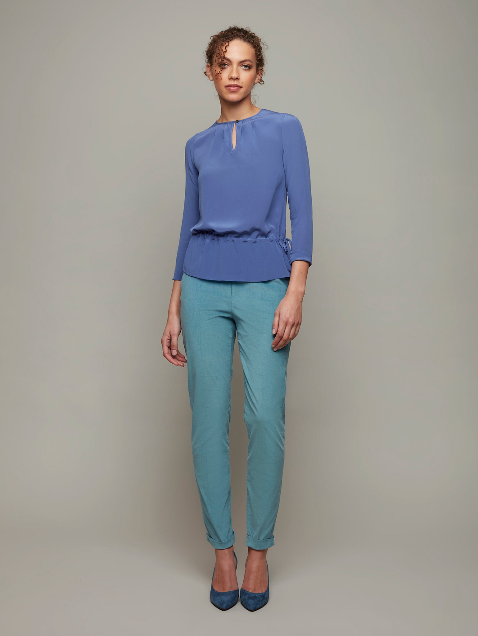 Buy WISP | Pleated-Neck Silk Blouse | Colour: STORM BLUE | Size: L Refurbished - $197.32 WISP | Pleated-Neck Silk Blouse | Colour: STORM BLUE | Size: L Refurbished - N/A refurbished available on Cerqular