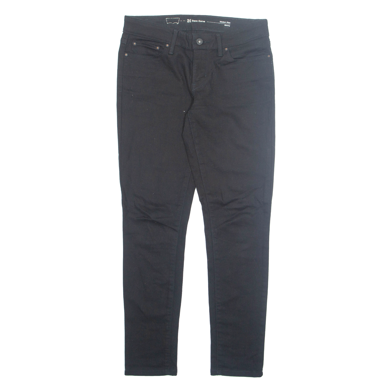 LEVI'S Womens Jeans Black Regular Tapered W26 L30 Refurbished - N/A refurbished available on Cerqular