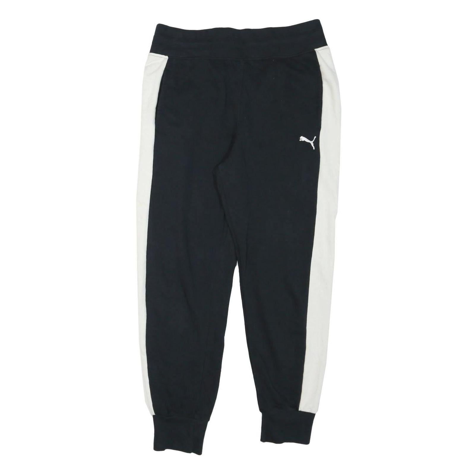 PUMA Womens Joggers Black & White Regular Slim UK 14 W34 L27 Cotton Blend Refurbished - N/A refurbished available on Cerqular