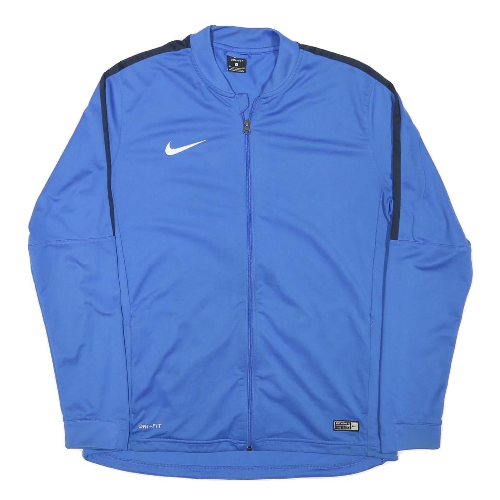 NIKE Mens Blue & Black Track Jacket XL Polyester Blend Plain Zip Athletic Refurbished - N/A refurbished available on Cerqular