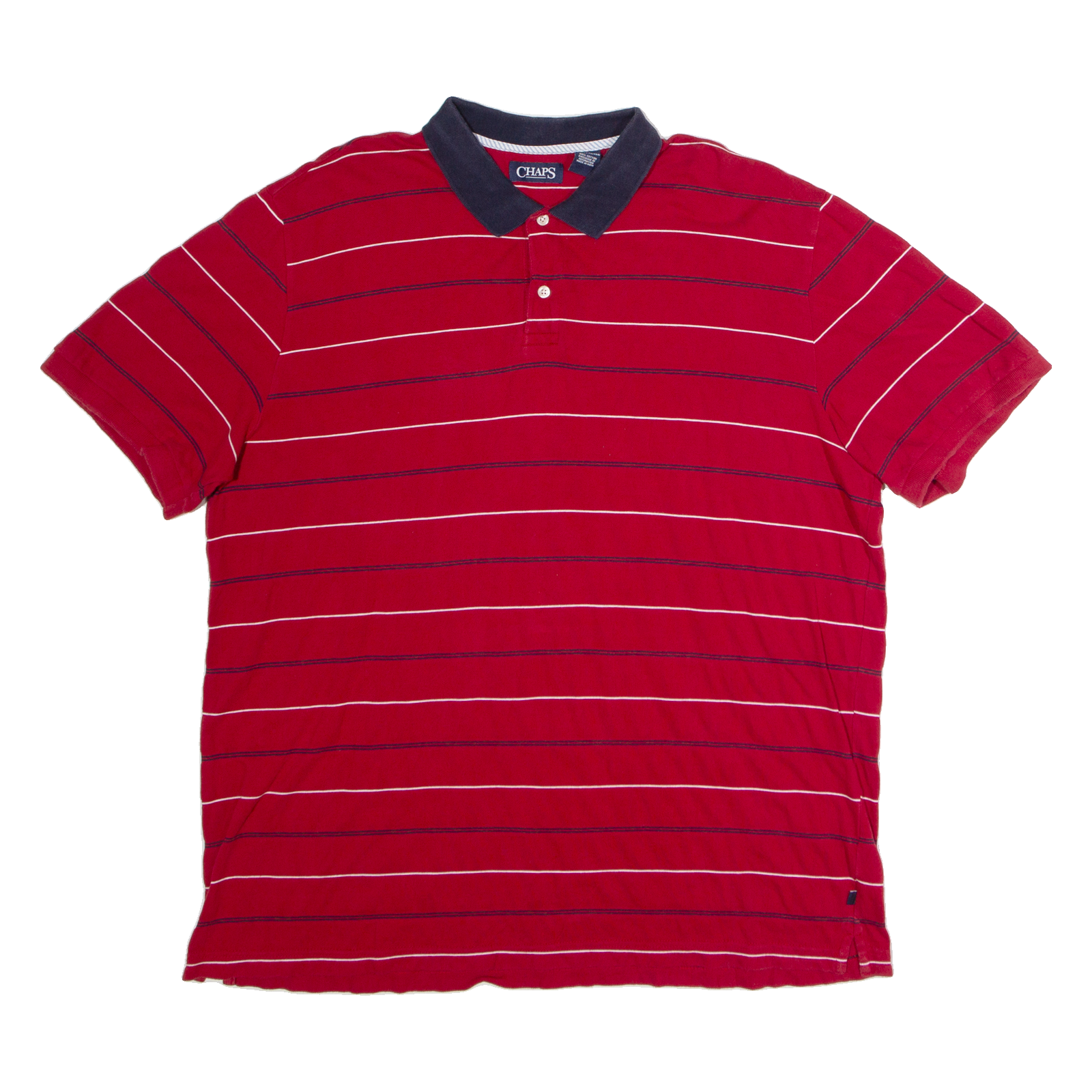 CHAPS Mens Polo Shirt Red Striped 2XL Refurbished - N/A refurbished available on Cerqular