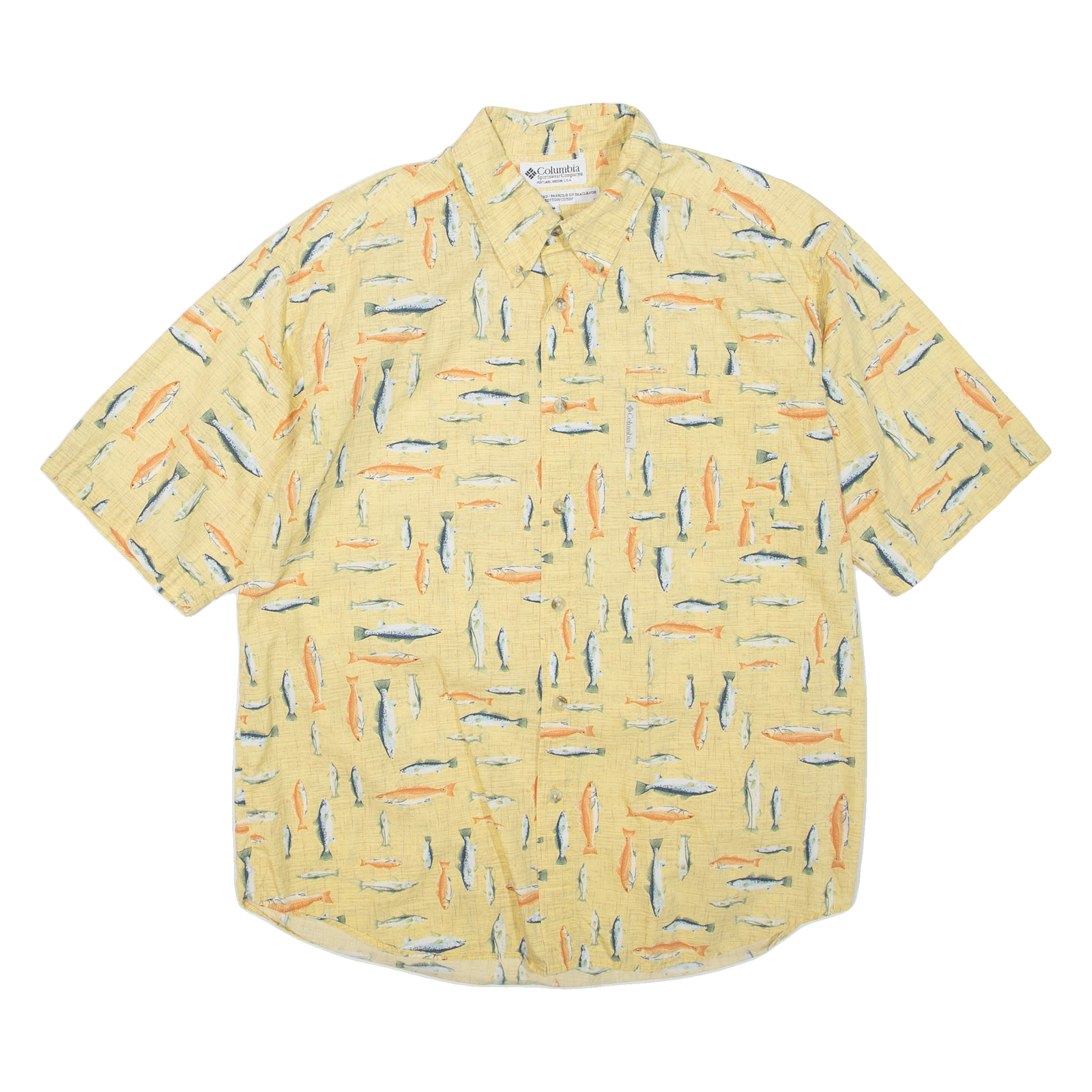 COLUMBIA Fish Mens Shirt Yellow M Refurbished - N/A refurbished available on Cerqular