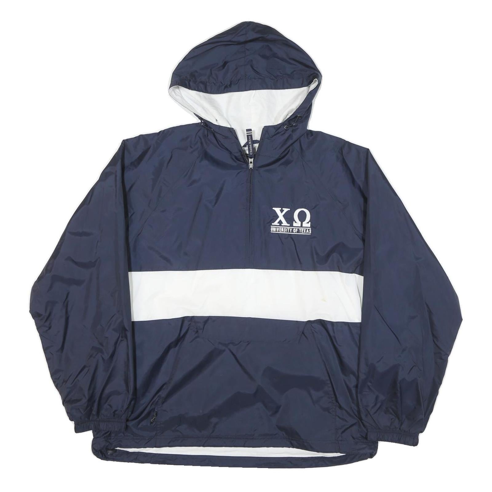 CHARLES RIVER Mens Navy & White University Of Texas Jacket M Polyester Blend Zip Refurbished - N/A refurbished available on Cerqular