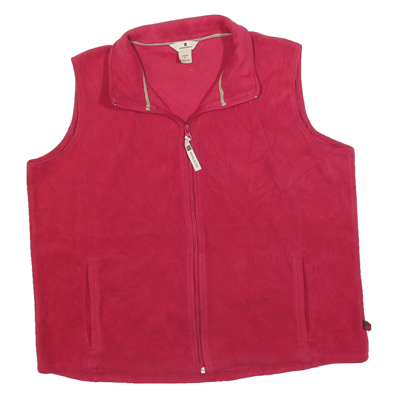 WOOLRICH Womens Red Fleece XL Zip Up Sleeveless Casual Outdoor Vest Jacket Refurbished - N/A refurbished available on Cerqular