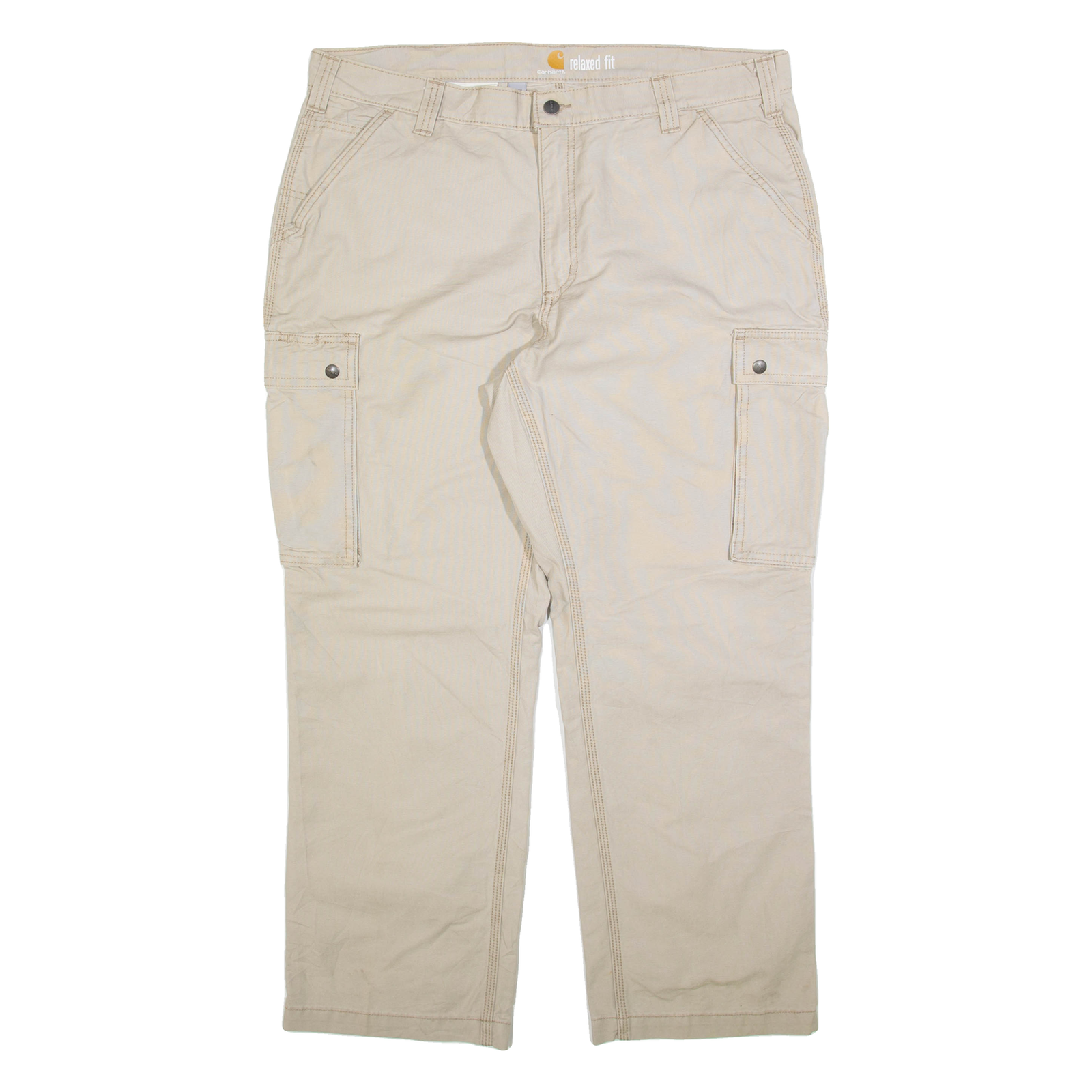 CARHARTT Cargo Mens Trousers Beige Relaxed Straight W40 L30 Refurbished - N/A refurbished available on Cerqular