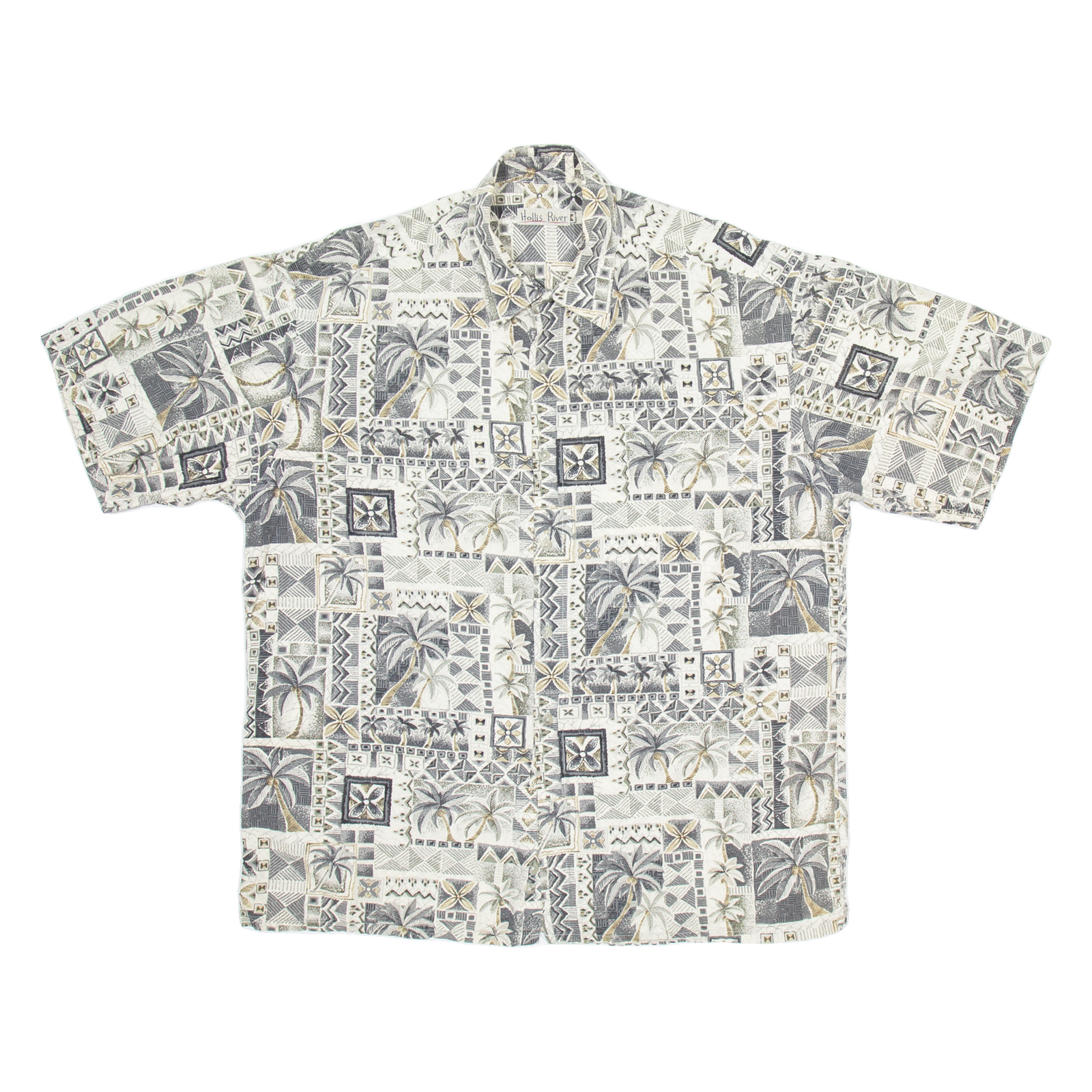HOLLIS RIVER Mens Hawaiian Shirt Beige Floral L Refurbished - N/A refurbished available on Cerqular