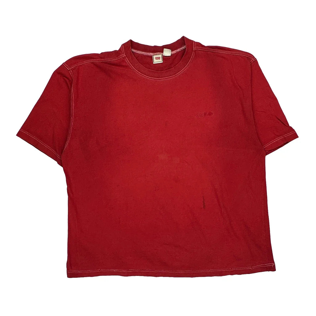 Levis T-Shirt - 2XL Red Cotton Refurbished - Thrifted (note: this is a term often used to describe second- refurbished available on Cerqular