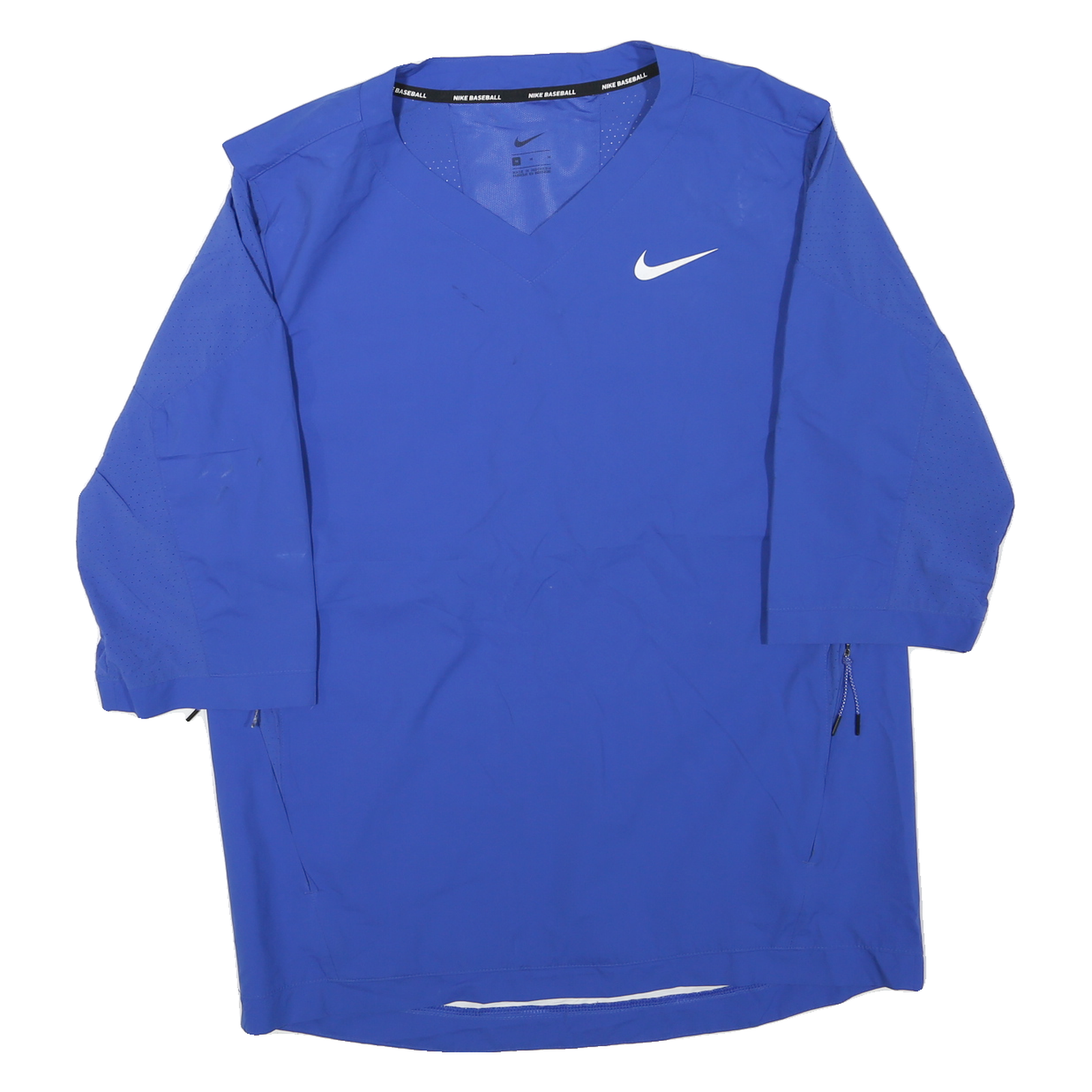 NIKE Mens Blue Baseball Pullover Jacket M Polyester Blend Plain Lightweight Refurbished - N/A refurbished available on Cerqular