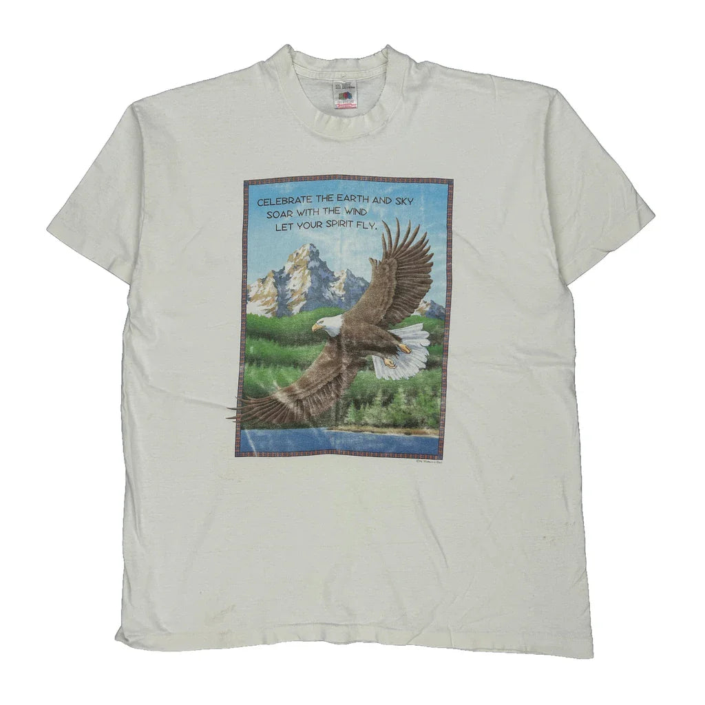 Fruit Of The Loom Single Stitch T-Shirt - 2XL White Cotton Refurbished - Thrifted (note: this is a term often used to describe second- refurbished available on Cerqular