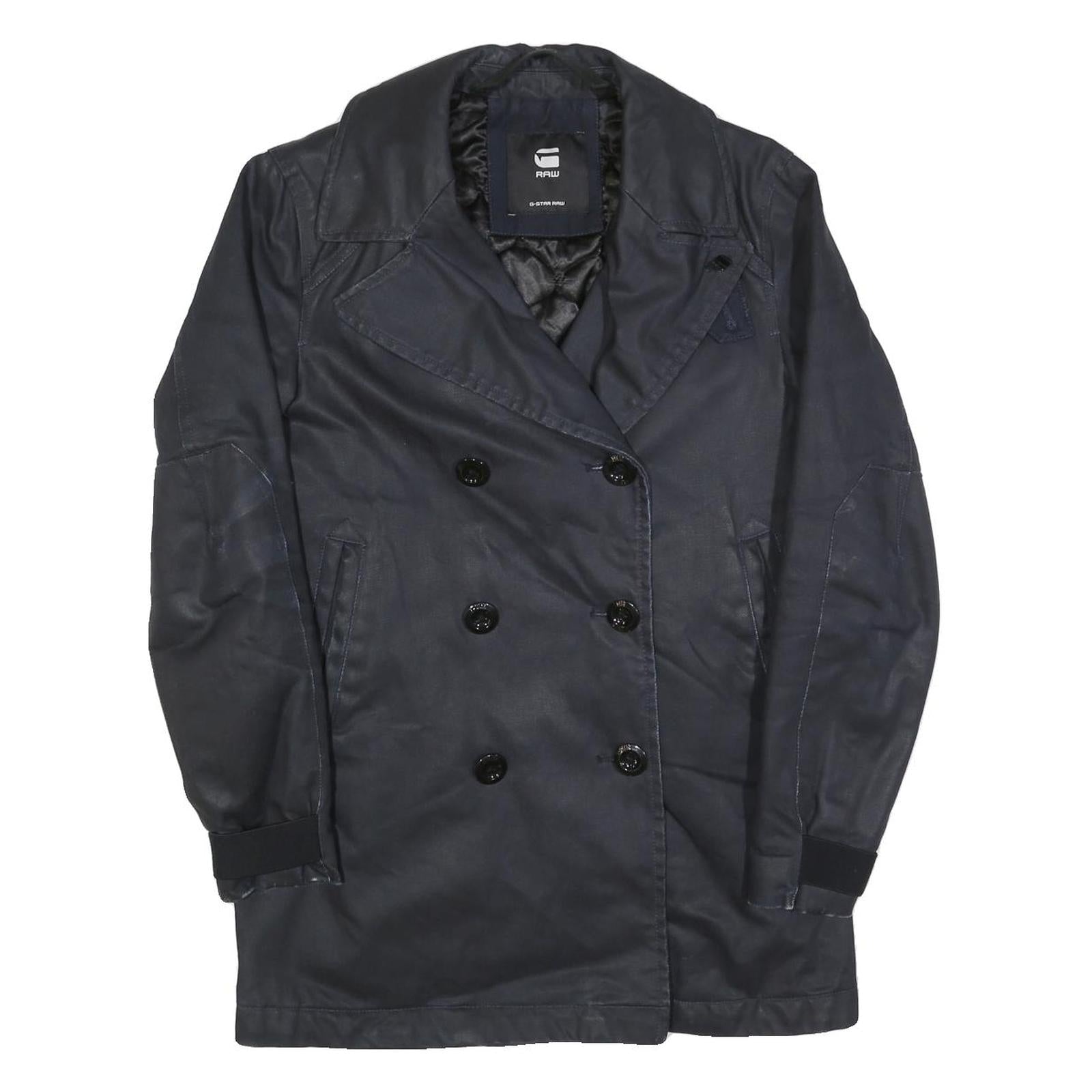 G-STAR Womens Black Jacket M Cotton Blend Button Closure Double Breasted Classic Refurbished - N/A refurbished available on Cerqular