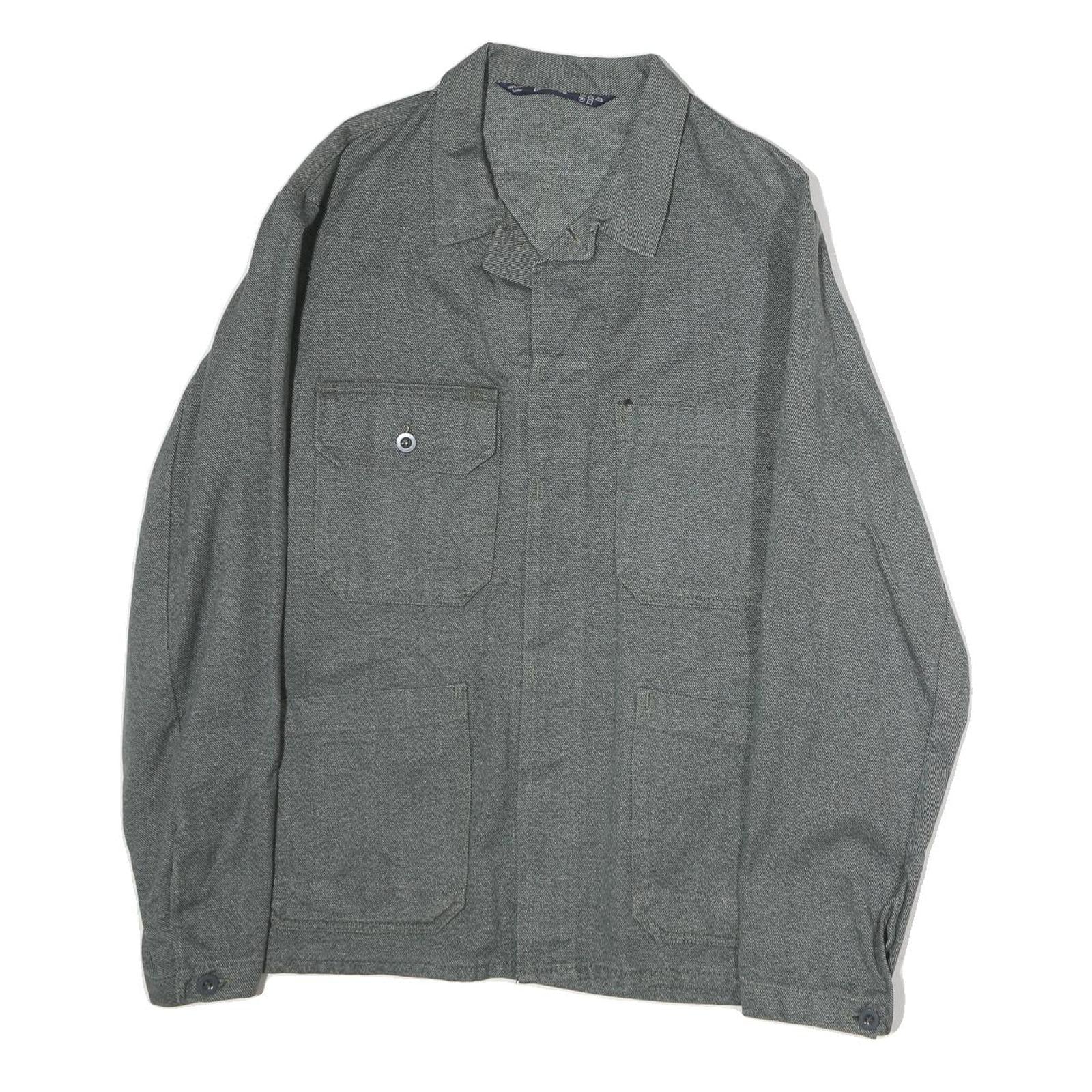 WORKER Mens Grey Cotton Jacket L Woven Zip Closure Utility Casual Workwear Refurbished - N/A refurbished available on Cerqular