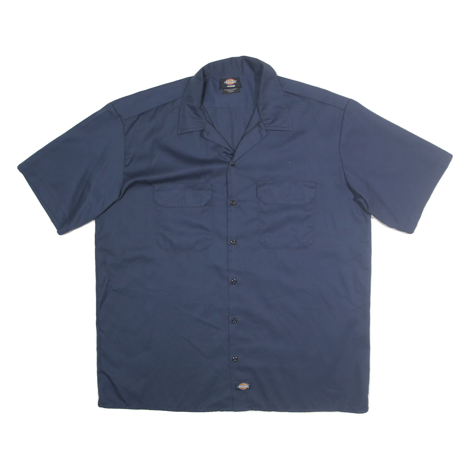DICKIES Mens Navy Plain Work Shirt XL Cotton Blend Utility Crew Style Refurbished - N/A refurbished available on Cerqular