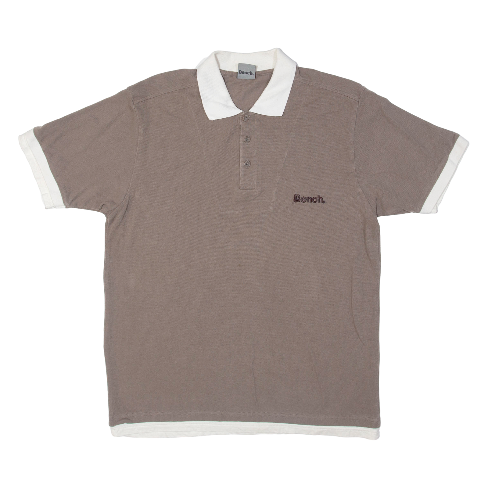 BENCH Double Layered Mens Polo Shirt Brown XL Refurbished - N/A refurbished available on Cerqular