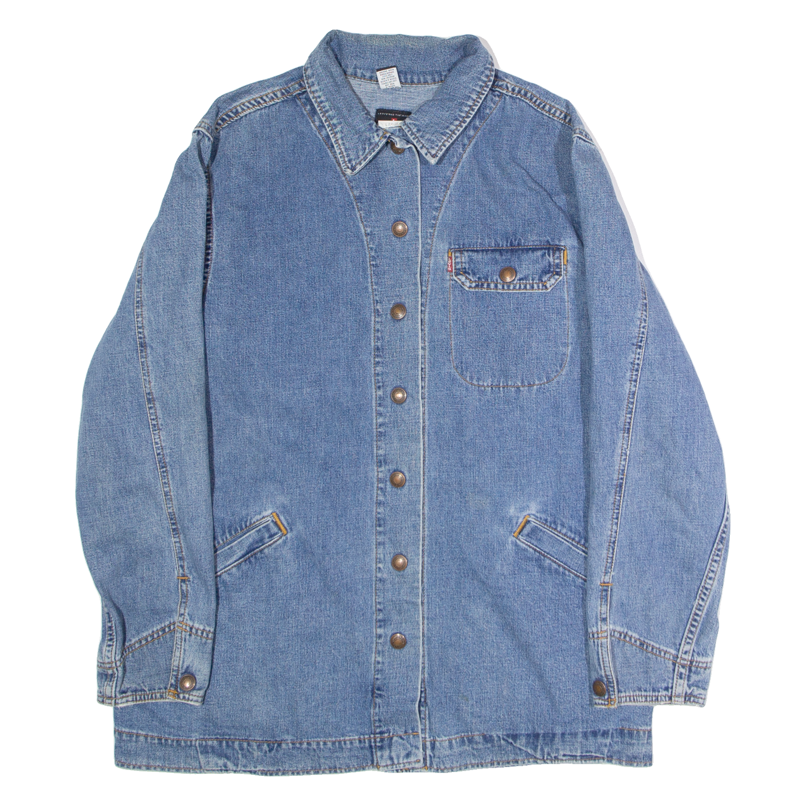 LEVI'S Womens Denim Jacket Blue 90s L Refurbished - N/A refurbished available on Cerqular