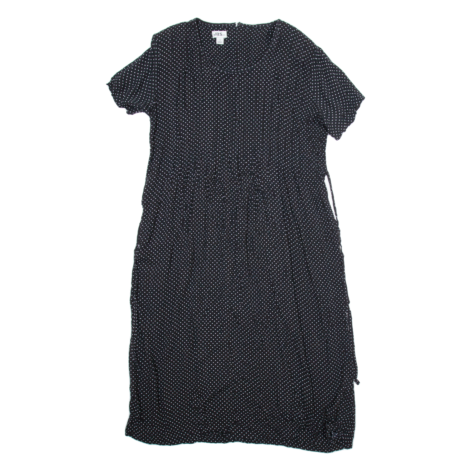 JBS Womens Day Dress Black Spotted Short Sleeve Midi UK 12 Refurbished - N/A refurbished available on Cerqular