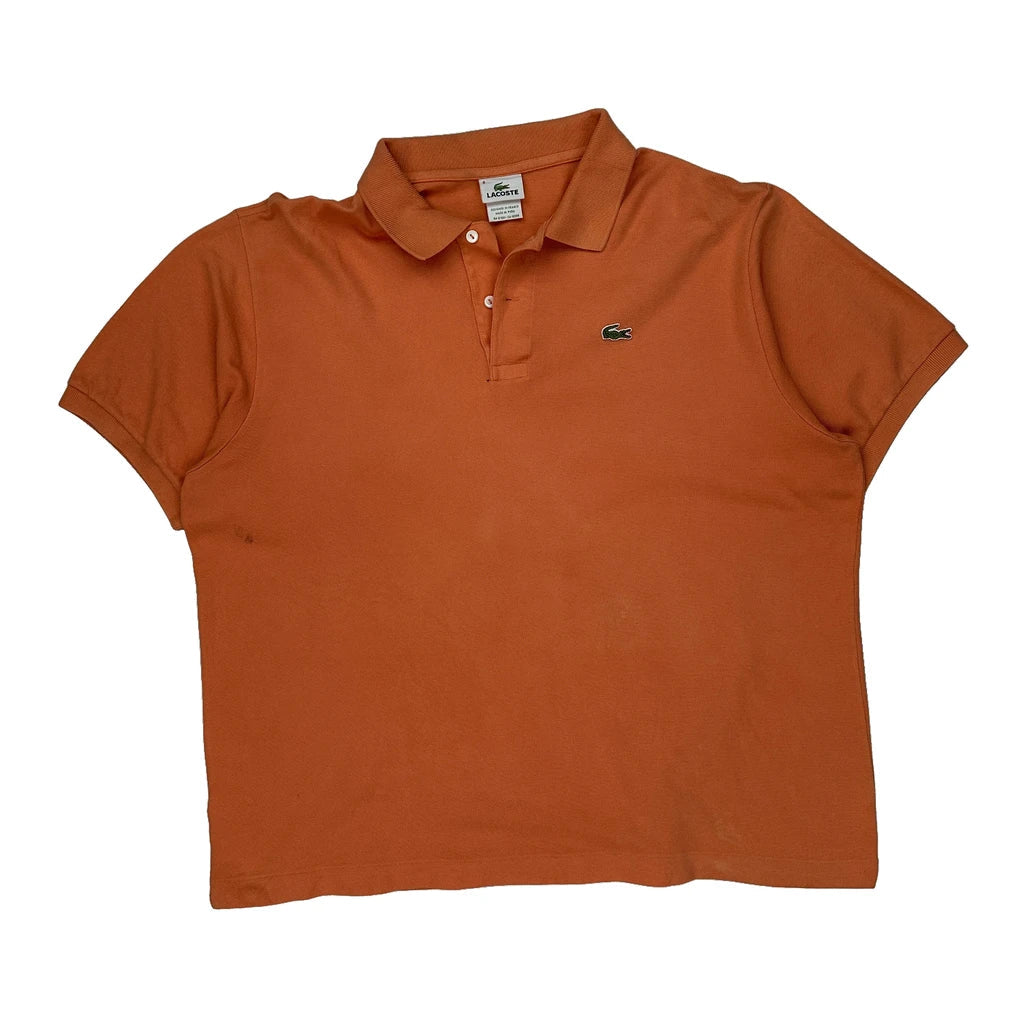 Lacoste Polo Shirt - 2XL Orange Cotton Refurbished - Thrifted (note: this is a term often used to describe second- refurbished available on Cerqular