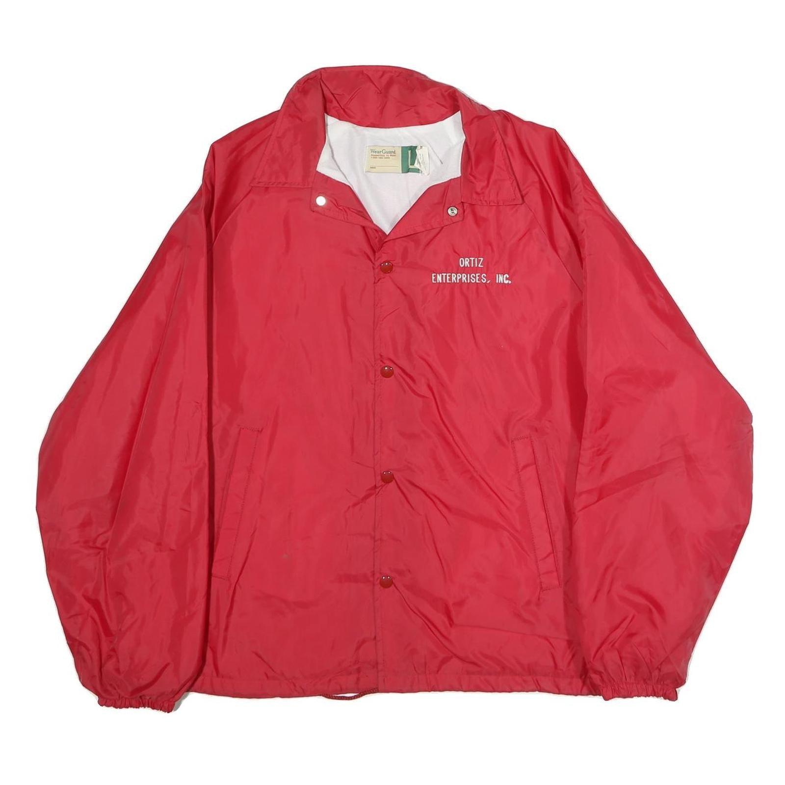 WEARGUARD Mens Red Coach Jacket L Nylon Plain Button Closure Lightweight Refurbished - N/A refurbished available on Cerqular