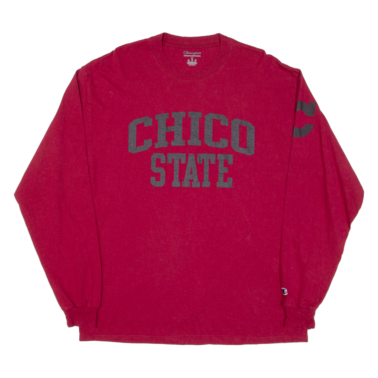 CHAMPION Chico State Mens T-Shirt Red Long Sleeve XL Refurbished - N/A refurbished available on Cerqular