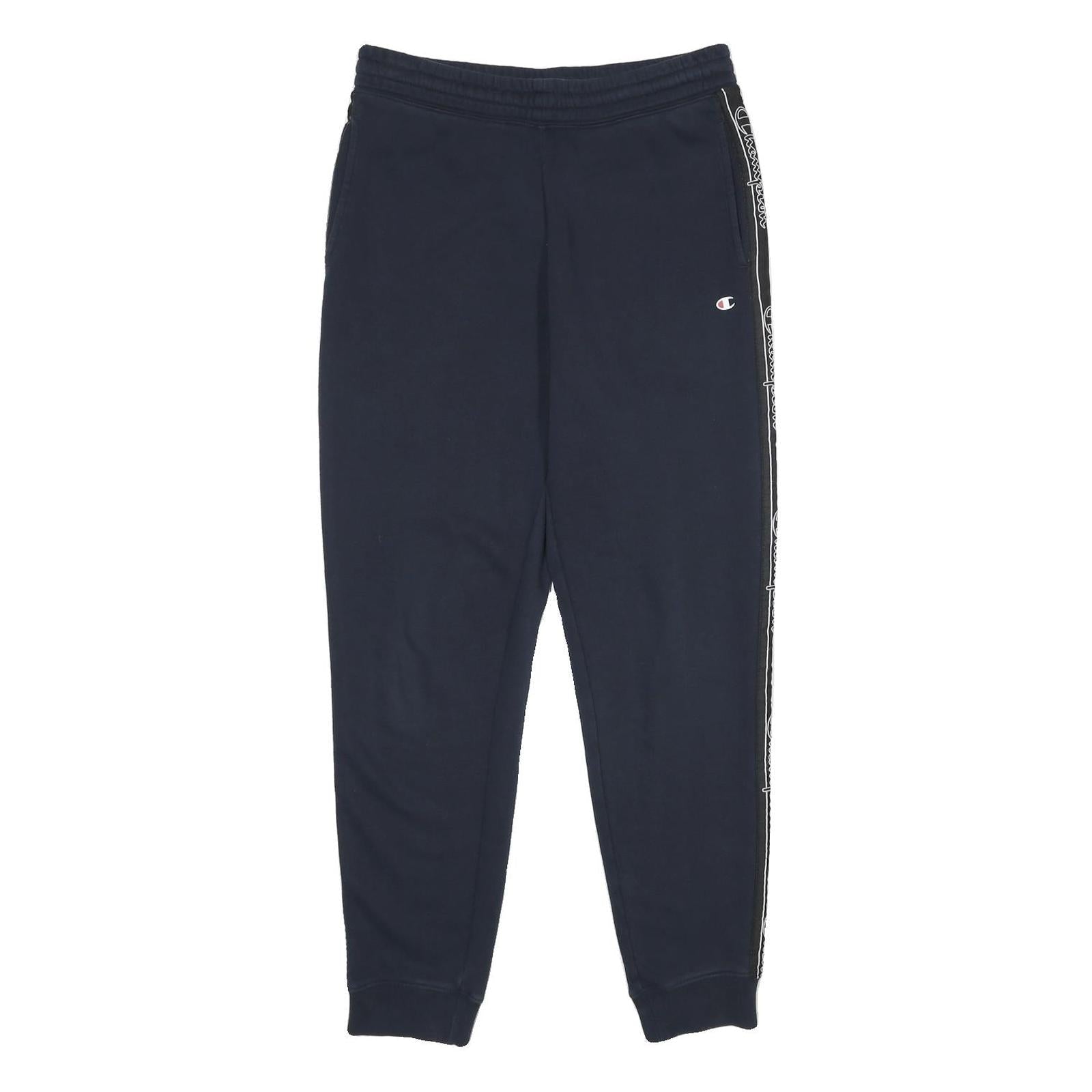 CHAMPION Mens Joggers Navy Blue M W30 L30 Logo Tape Slim Fit Refurbished - N/A refurbished available on Cerqular
