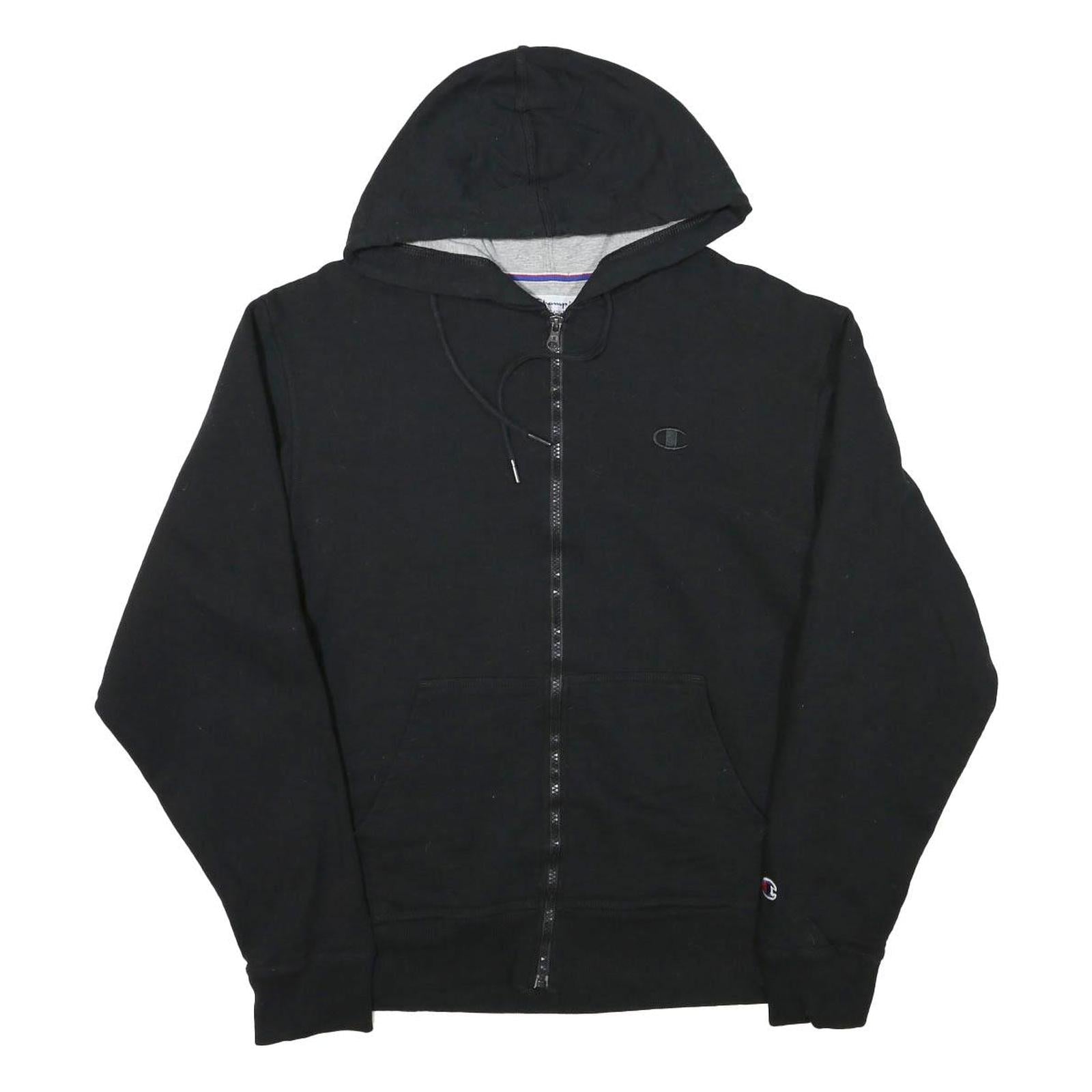 CHAMPION Mens Black Full Zip Hoodie M Casual Sweatshirt Cotton Blend Refurbished - N/A refurbished available on Cerqular