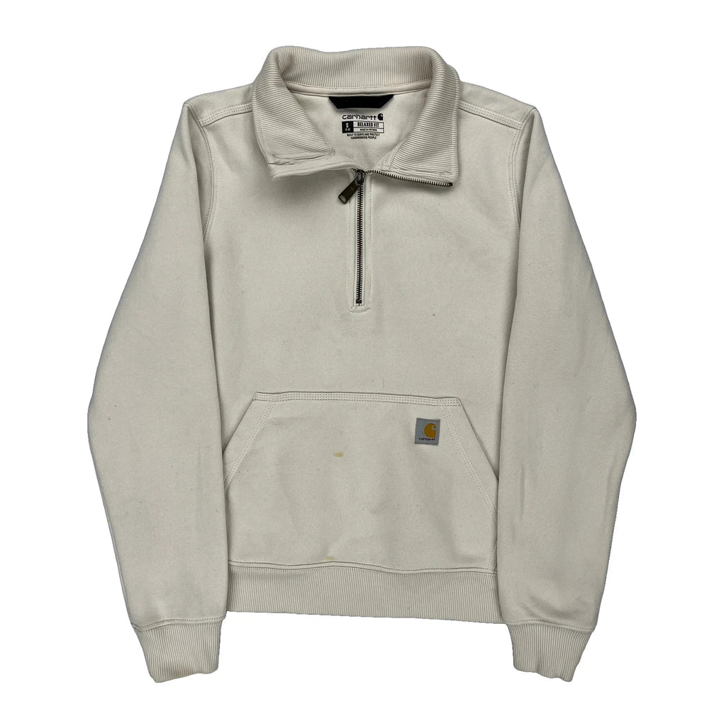 Buy Carhartt Collared Hoodie - Small Cream Cotton Refurbished - $50.24 Carhartt Collared Hoodie - Small Cream Cotton Refurbished - Thrifted (note: this is a term often used to describe second- refurbished available on Cerqular