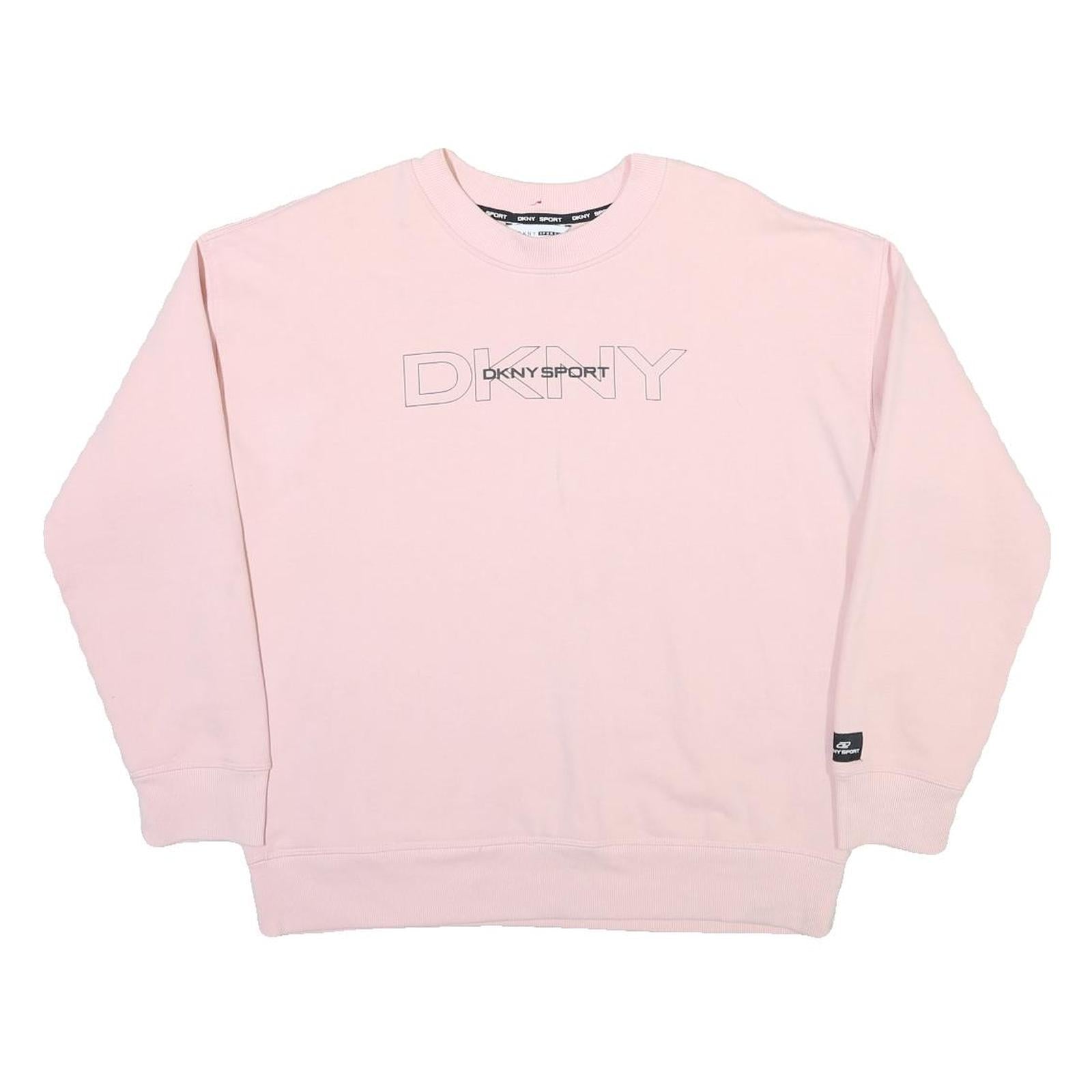 DKNY Womens Pink Crew Neck M Cotton Blend Sweatshirt DKNY Sport Casual Refurbished - N/A refurbished available on Cerqular
