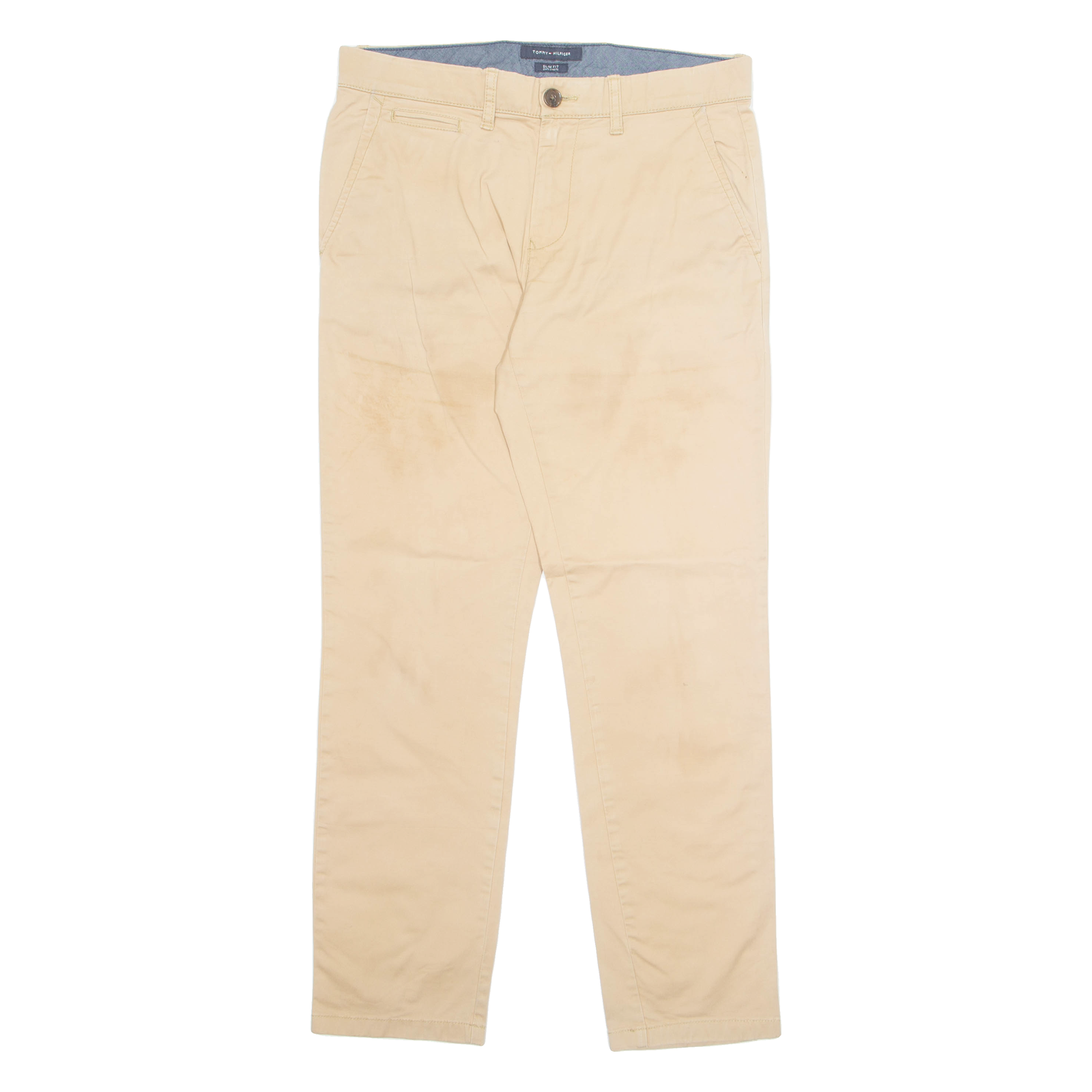 TOMMY HILFIGER Chino Mens Trousers Beige Slim Tapered W30 L30 Refurbished - N/A refurbished available on Cerqular