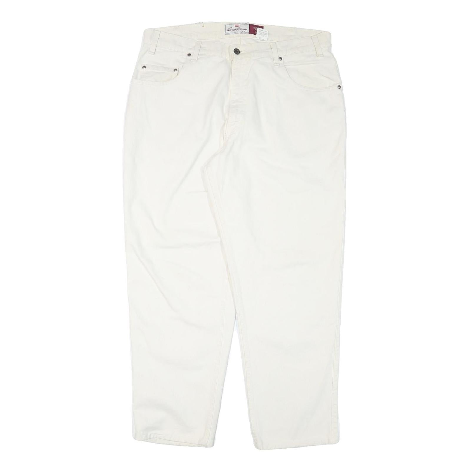 LEVI'S Womens White Relaxed Straight Denim Jeans W36 L28 Classic Zip Cotton Refurbished - N/A refurbished available on Cerqular