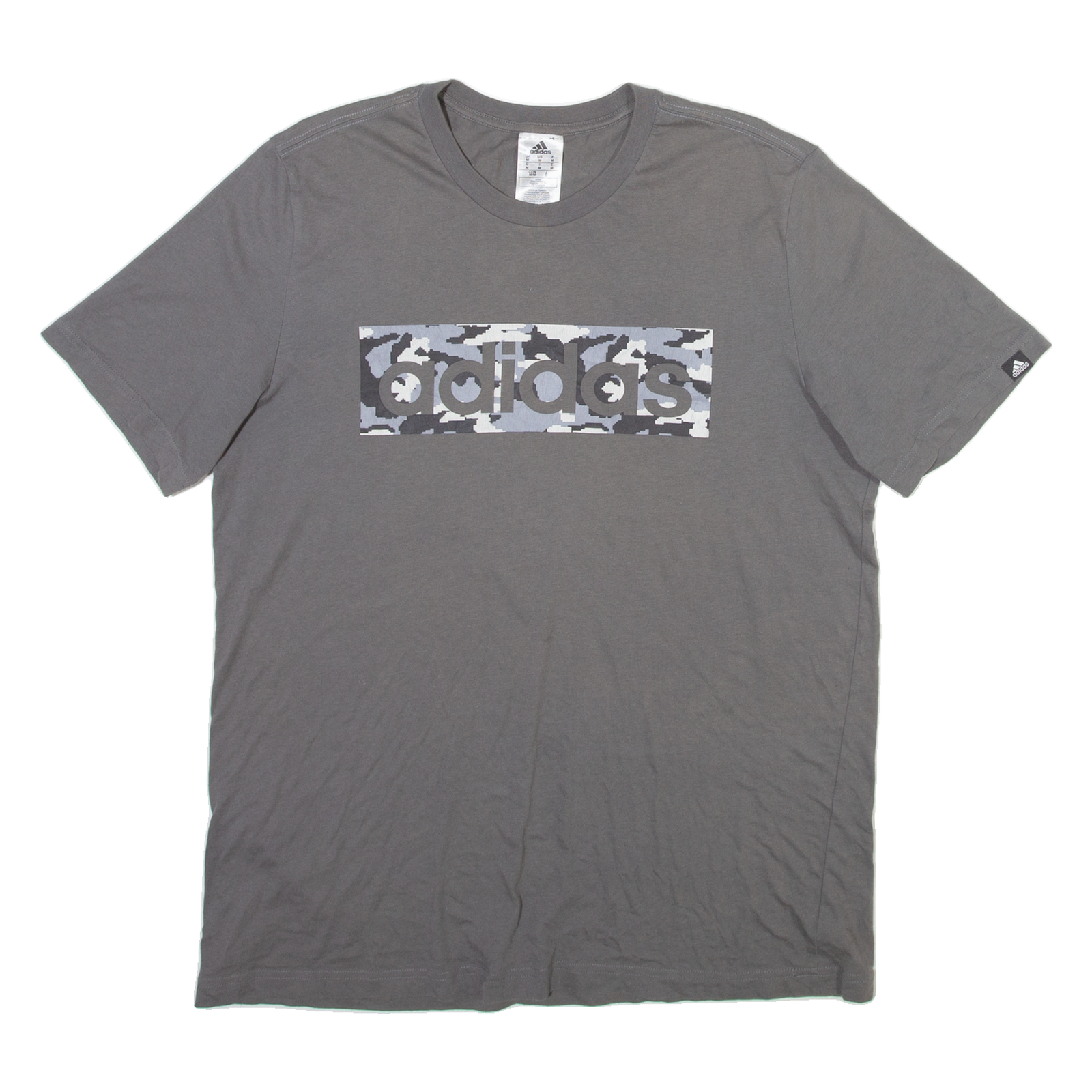 ADIDAS Digital Camo Mens T-Shirt Grey Crew Neck M Refurbished - N/A refurbished available on Cerqular