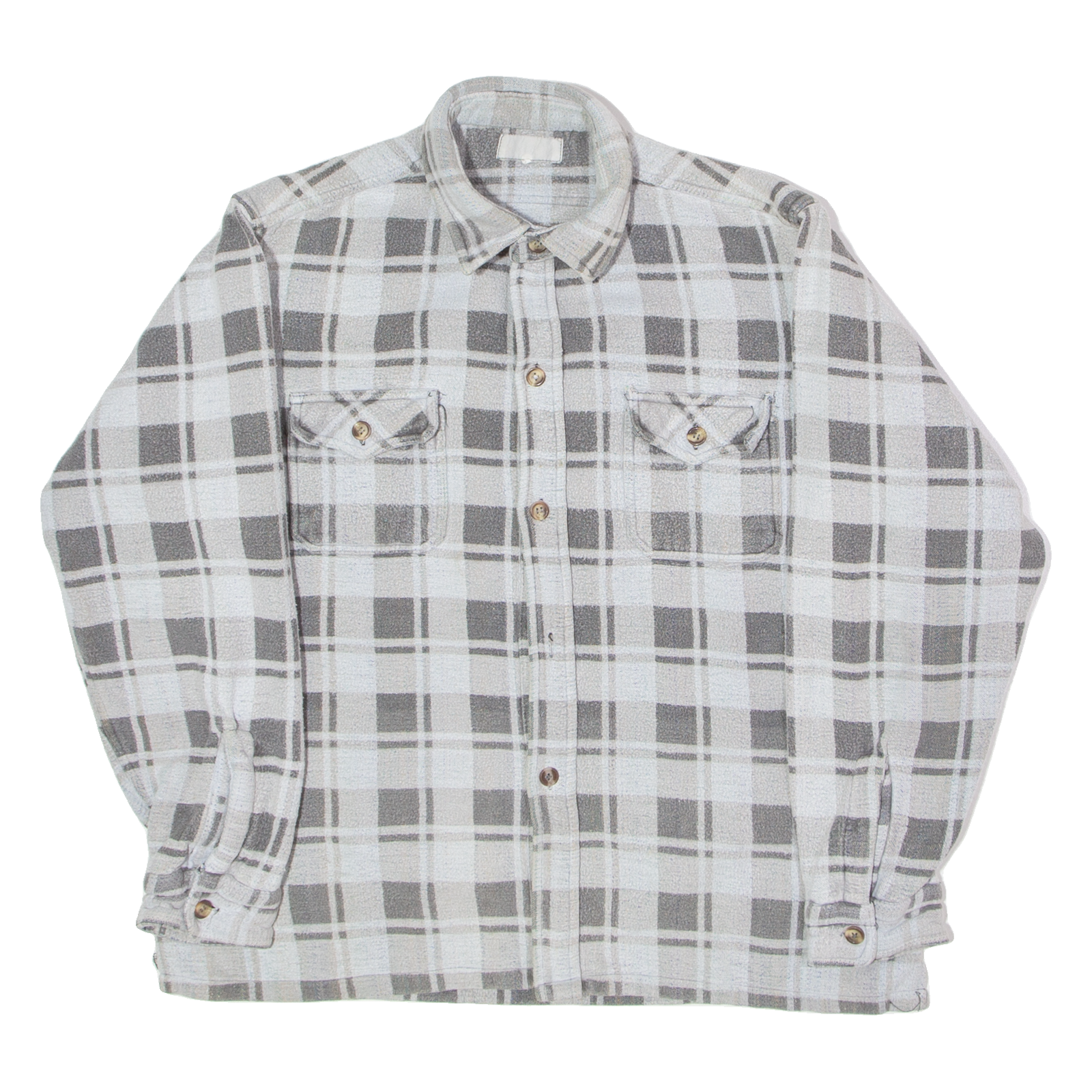 Mens Lumberjack Shirt Grey 90s Plaid Long Sleeve L Refurbished - N/A refurbished available on Cerqular