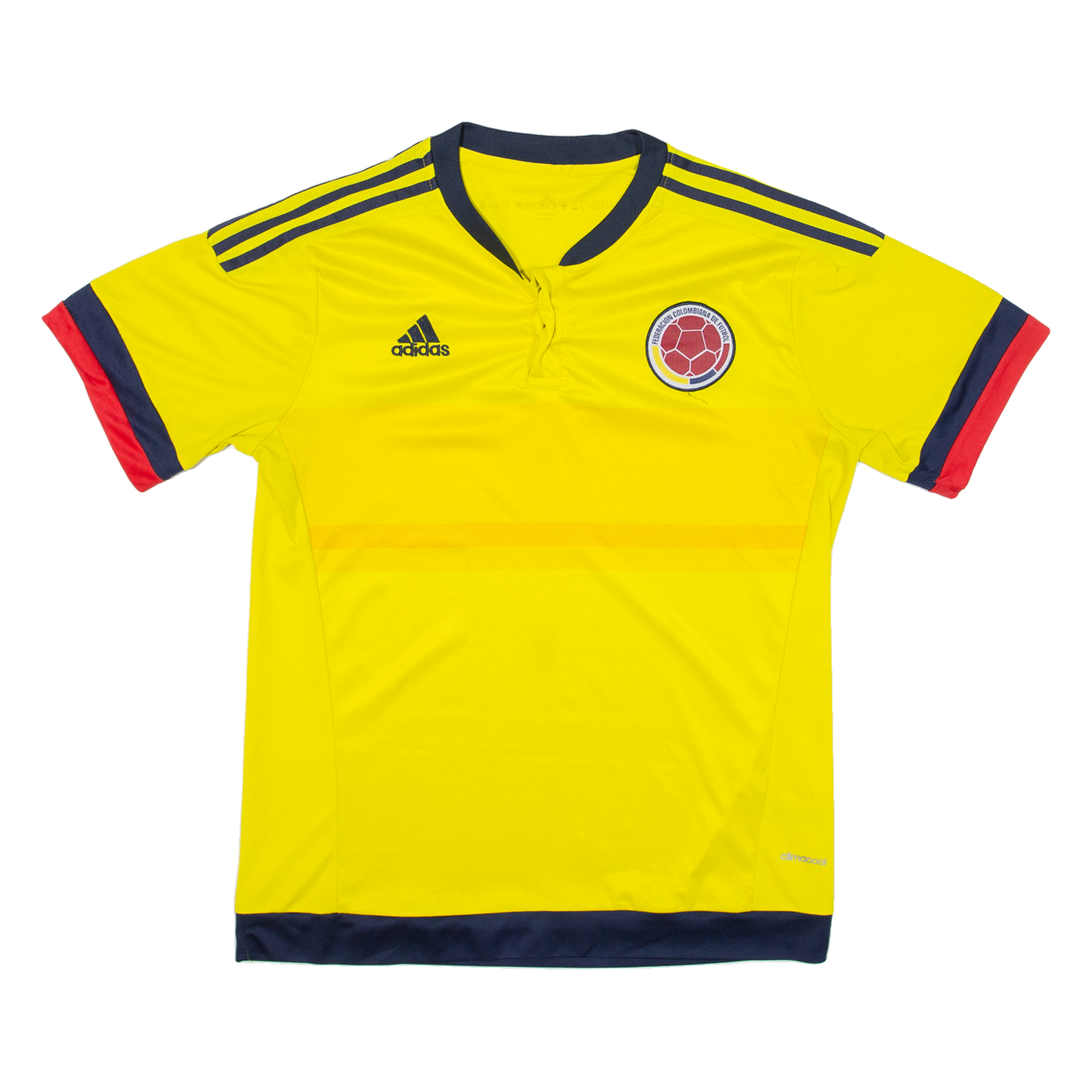 ADIDAS Mens Football Shirt Jersey Yellow Button Neck L Refurbished - N/A refurbished available on Cerqular