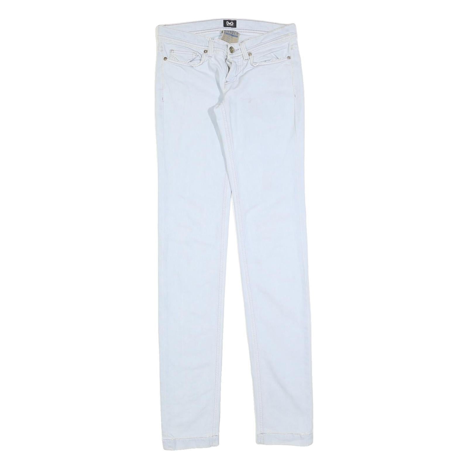 DOLCE & GABBANA Womens Slim White Jeans Denim W28 L36 Stylish Cotton Blend Zip Refurbished - N/A refurbished available on Cerqular