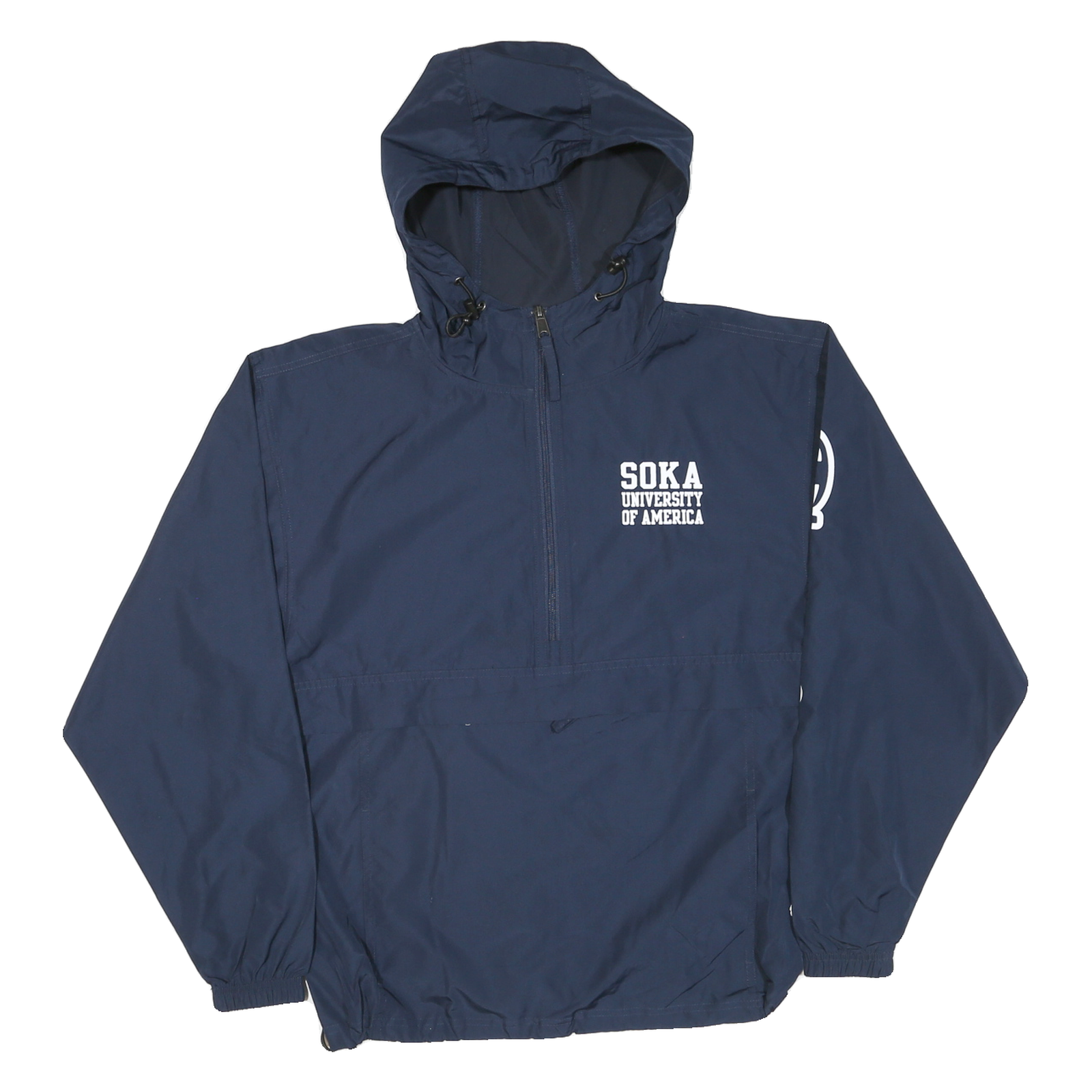 CHAMPION Mens Navy Blue University Print Track Jacket S Polyester Plain Zip Refurbished - N/A refurbished available on Cerqular