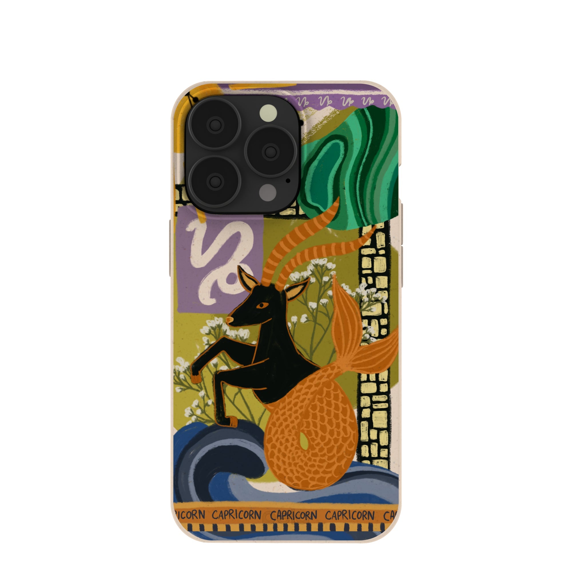 Seashell Capricorn Sea Goat iPhone 13 Pro Case Refurbished - Pela Case refurbished available on Cerqular