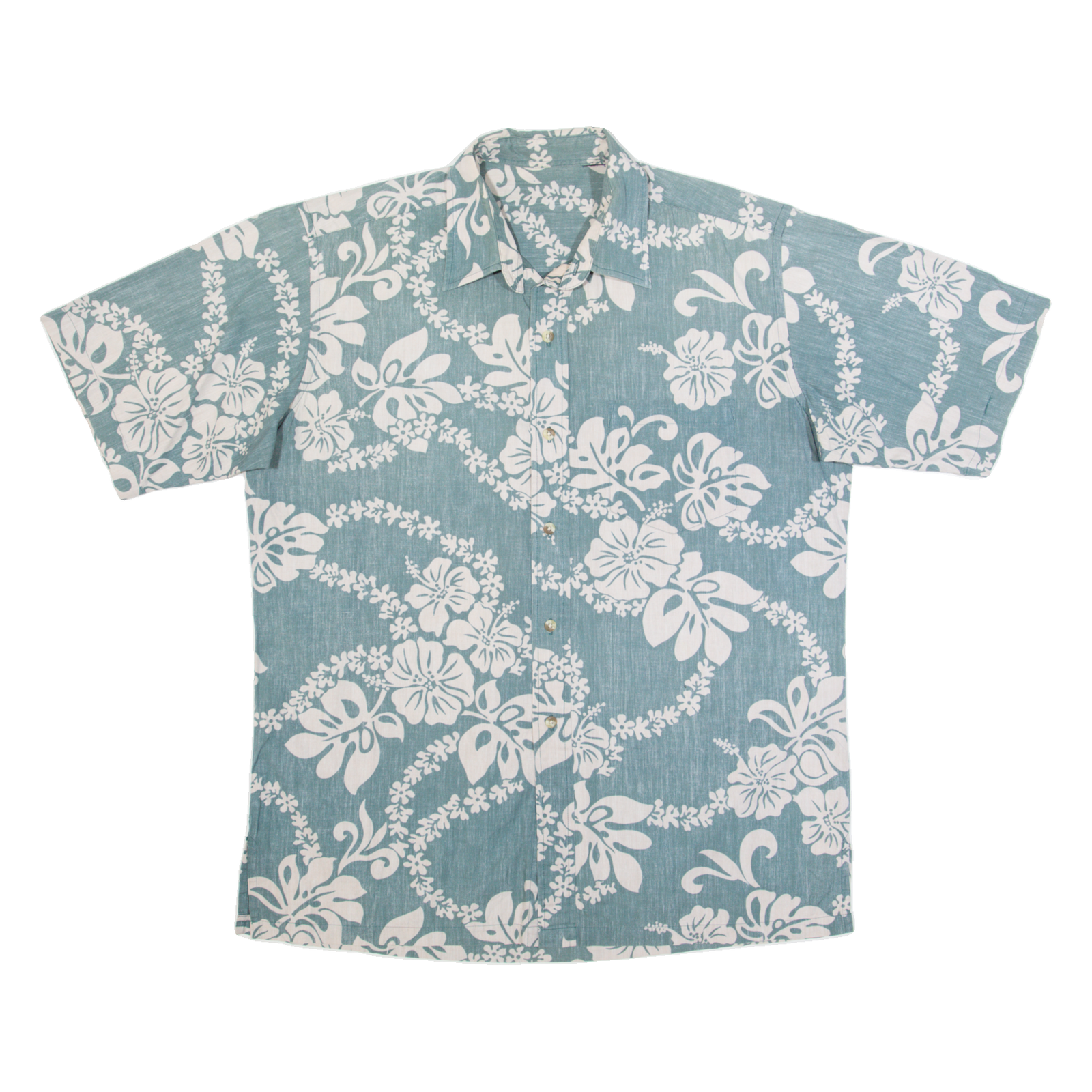 Mens Hawaiian Shirt Green 90s Floral XL Refurbished - N/A refurbished available on Cerqular