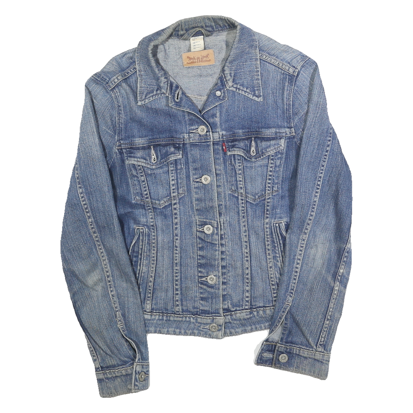 LEVI'S Womens Blue Denim Button Jacket S Cotton Classic Fit Casual Wear Refurbished - N/A refurbished available on Cerqular