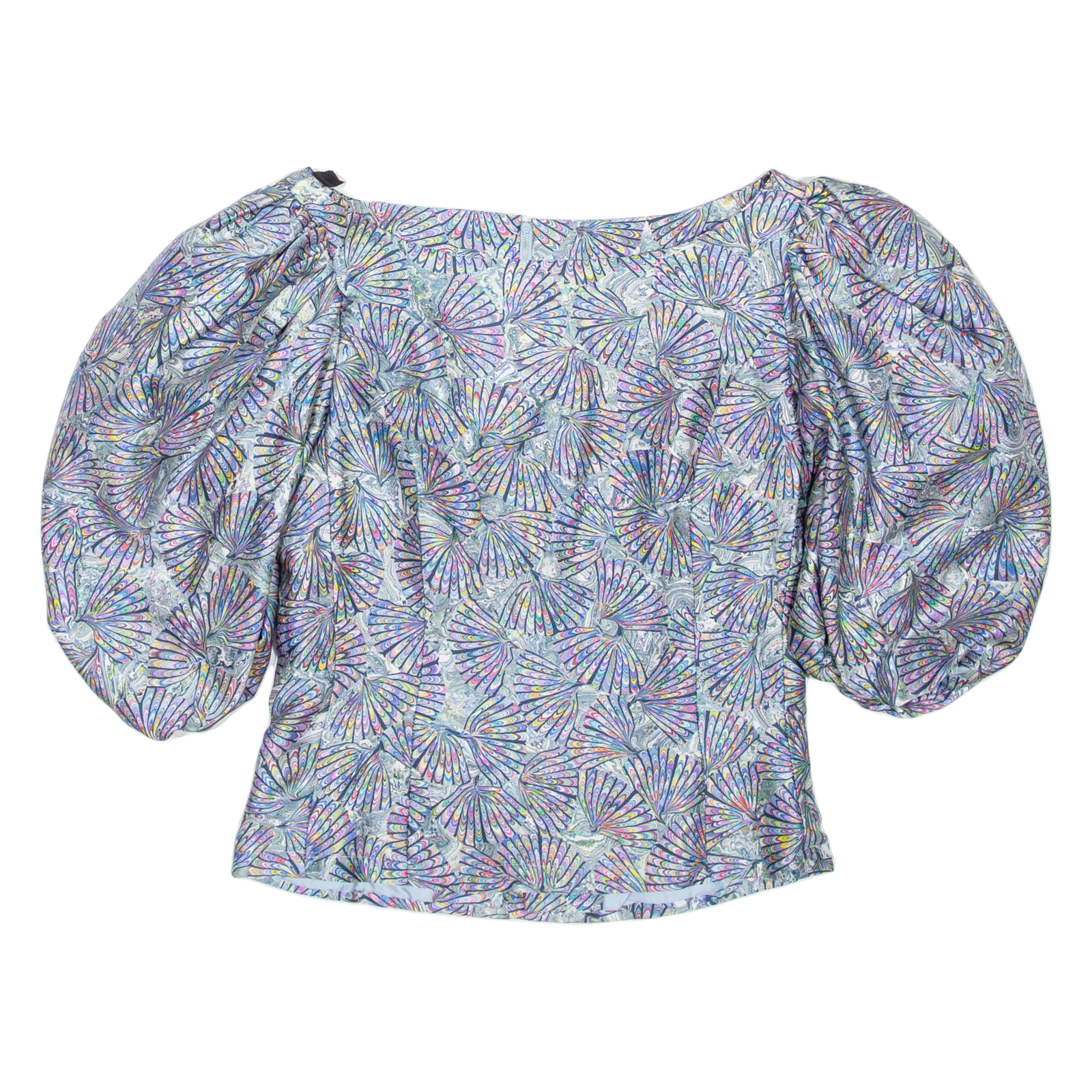 Buy Womens Puff Sleeve Blouse Purple Crazy Pattern M Refurbished - $16.89 Womens Puff Sleeve Blouse Purple Crazy Pattern M Refurbished - N/A refurbished available on Cerqular