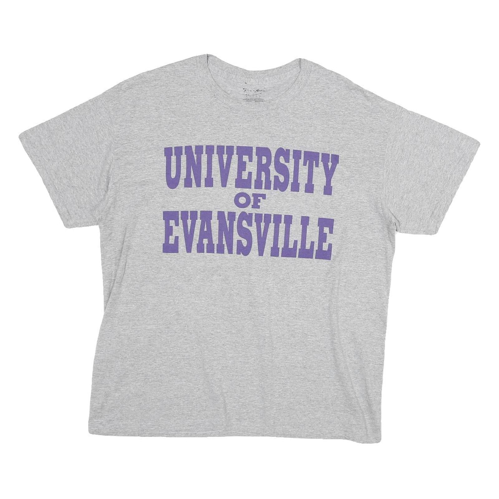 Mens Grey Cotton University Of Evansville Graphic T-Shirt L Short Sleeve Crew Refurbished - N/A refurbished available on Cerqular
