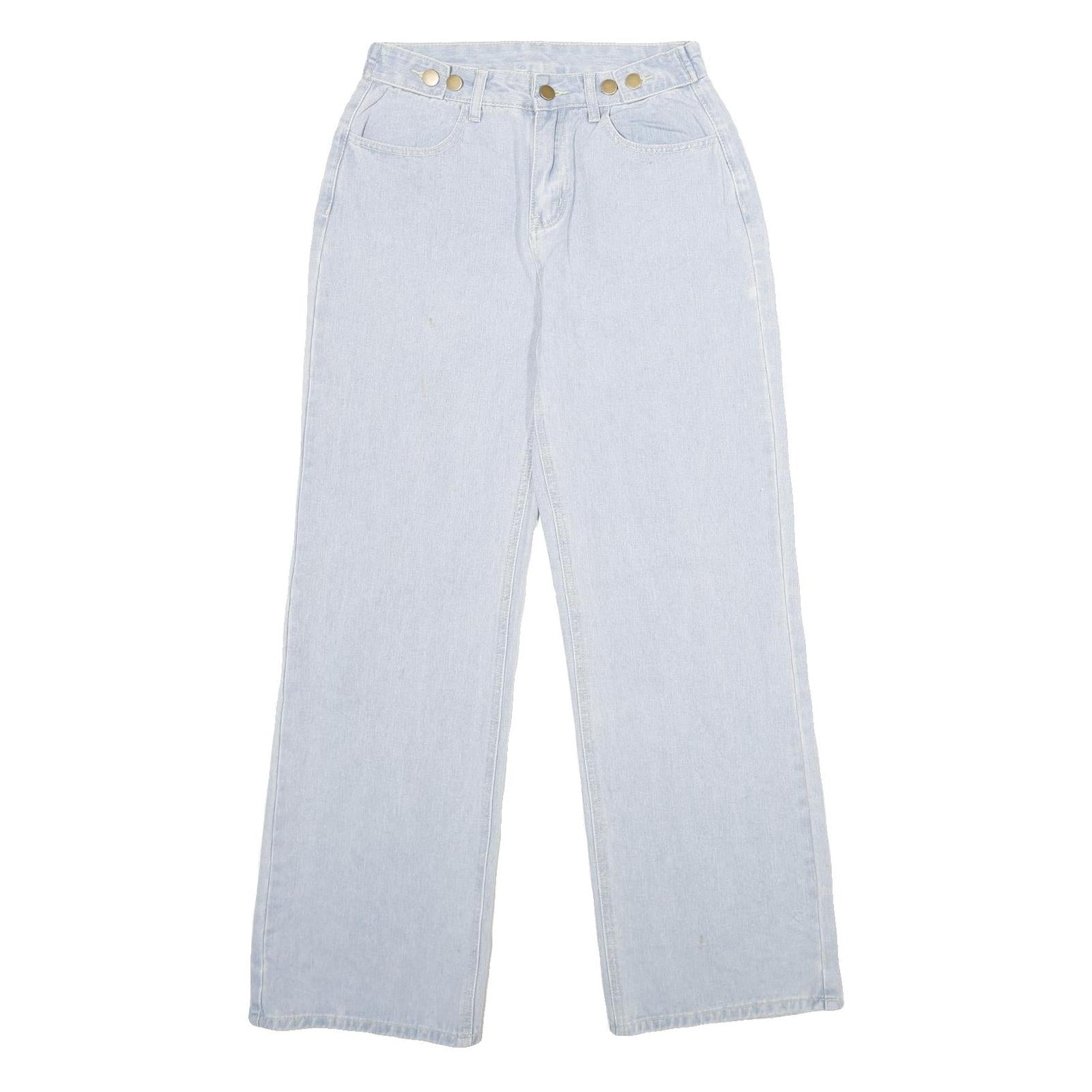 Womens Regular Fit Wide-Leg Denim Light Blue Cotton Blend Jeans W26 L30 Relaxed Refurbished - N/A refurbished available on Cerqular
