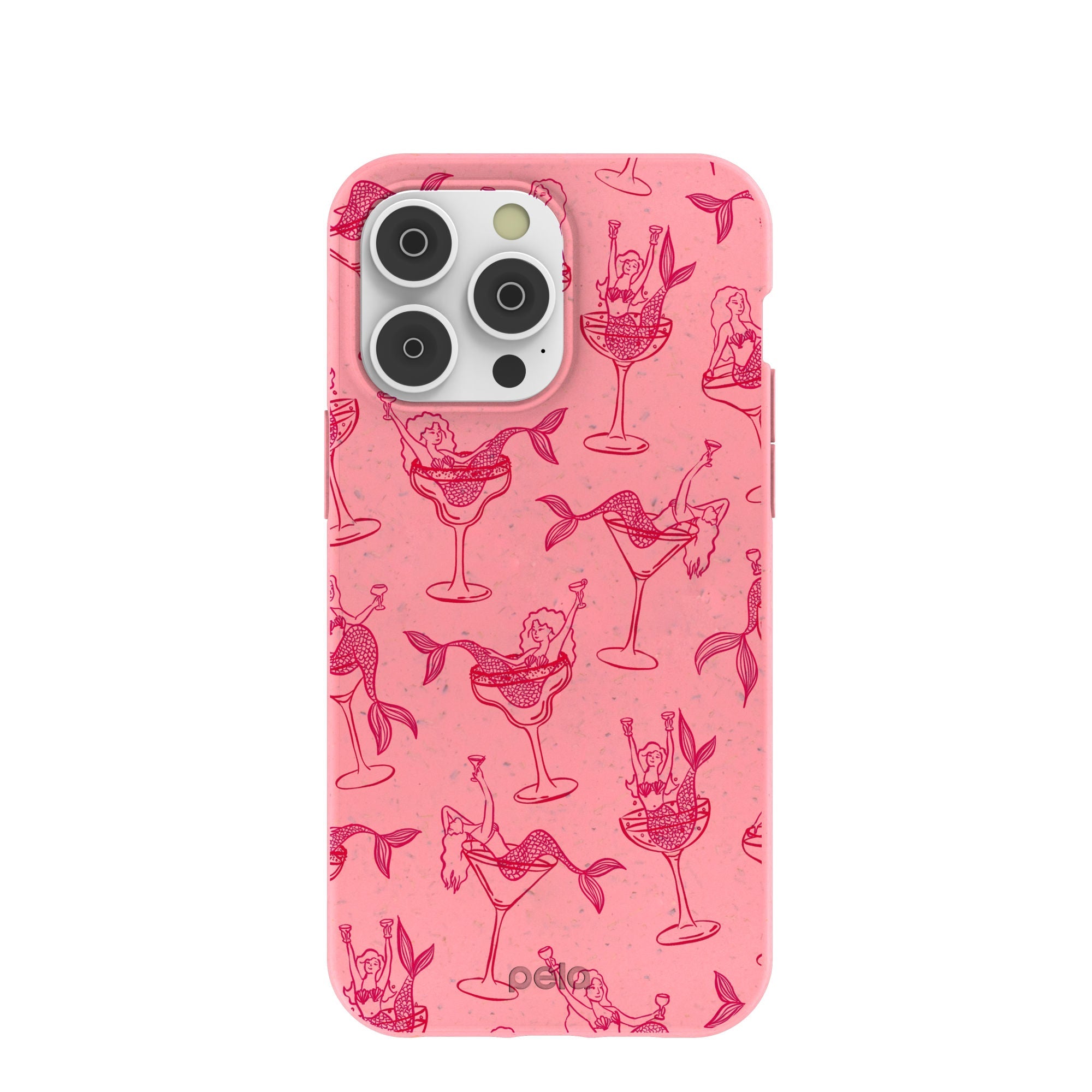 Bubblegum Pink Mermaid Cocktail iPhone 14 Pro Max Case Refurbished - Pela Case refurbished available on Cerqular