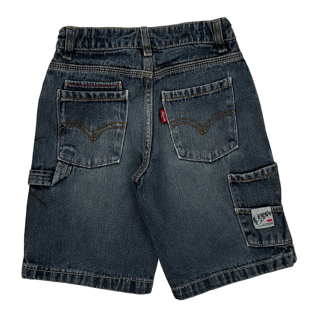 Age 6 Levis Denim Shorts - Smallw 8L Dark Wash Cotton Refurbished - Thrifted (note: this is a term often used to describe second- refurbished available on Cerqular