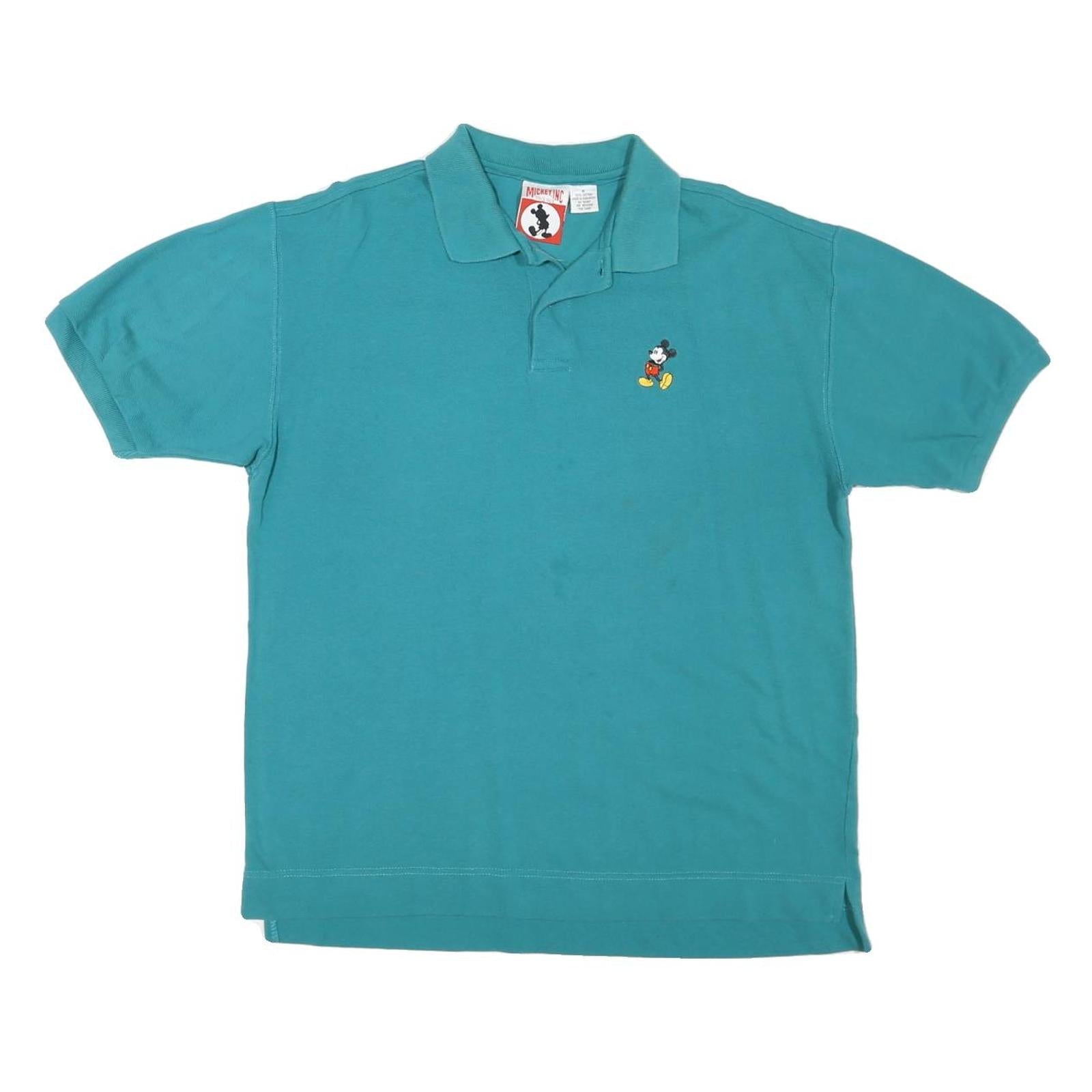 MICKEY INC Mens Teal Blue Short Sleeve Plain Polo Shirt M Cotton Blend Refurbished - N/A refurbished available on Cerqular