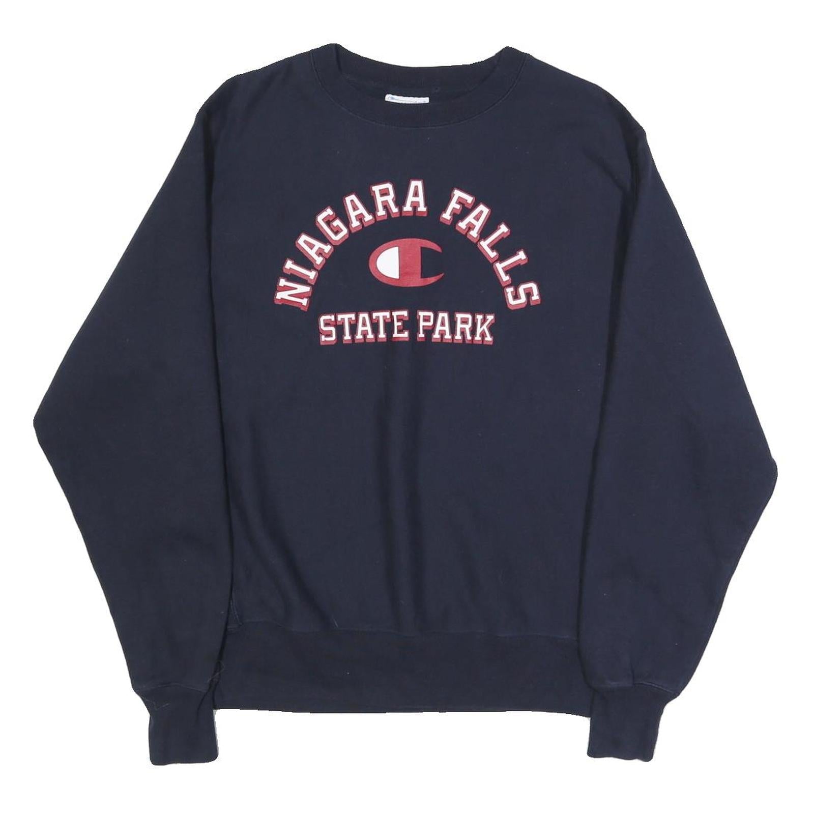 CHAMPION REVERSE WEAVE Mens Navy Blue Niagara Falls State Park Crew Neck M Refurbished - N/A refurbished available on Cerqular