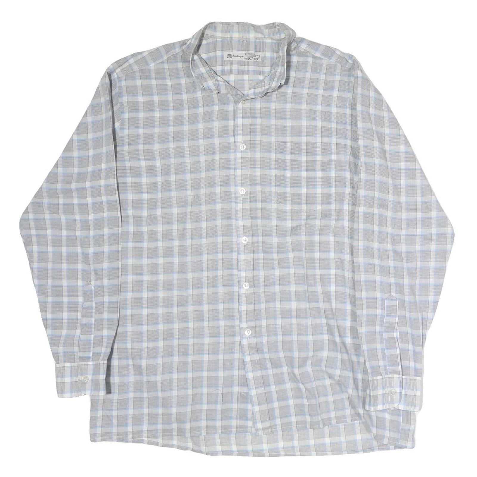 Buy C&A Mens Grey & Blue Check Shirt L Cutaway Collar Button Cotton Casual Refurbished - $16.89 C&A Mens Grey & Blue Check Shirt L Cutaway Collar Button Cotton Casual Refurbished - N/A refurbished available on Cerqular