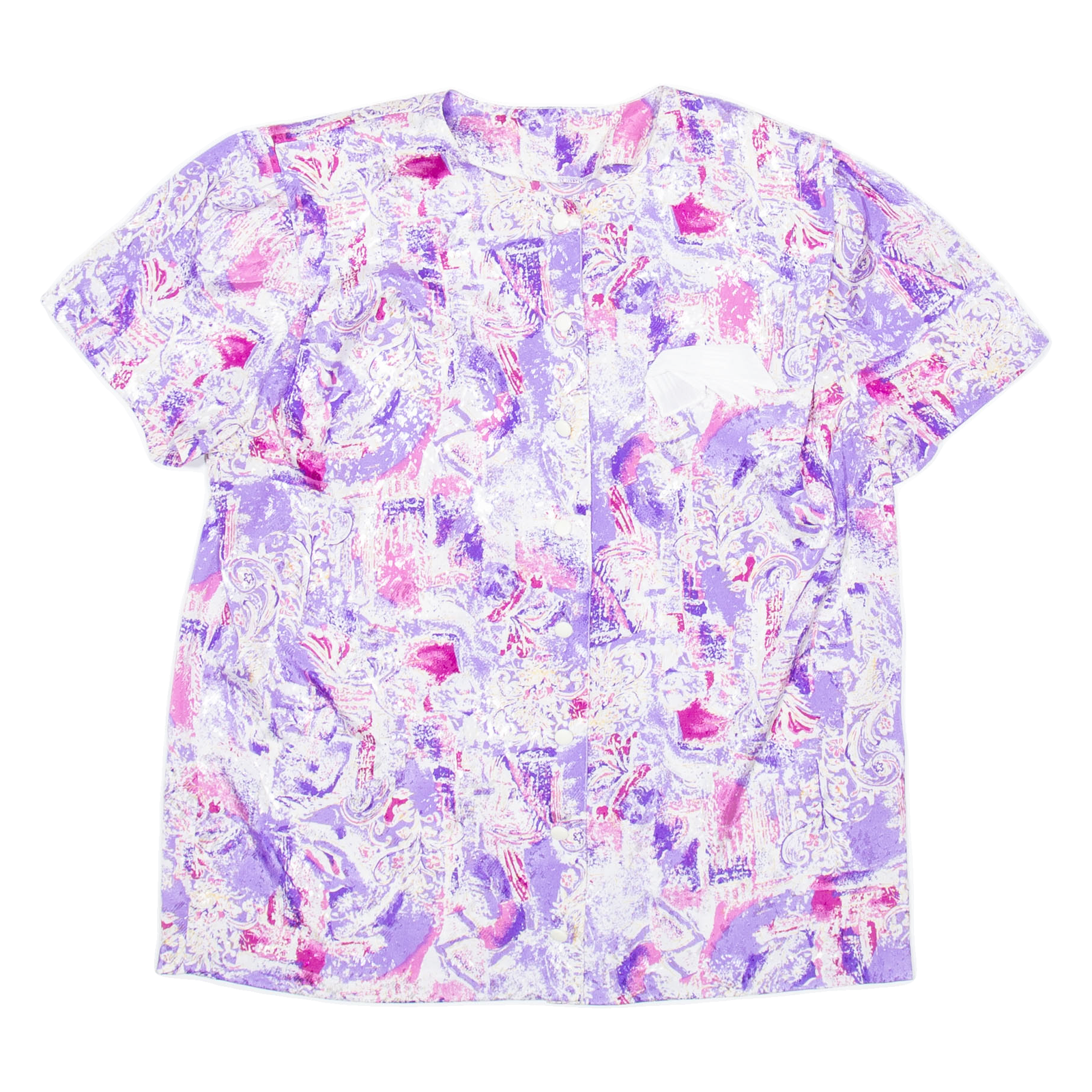 Womens Printed Blouse Purple Viscose Crazy Pattern M Refurbished - N/A refurbished available on Cerqular