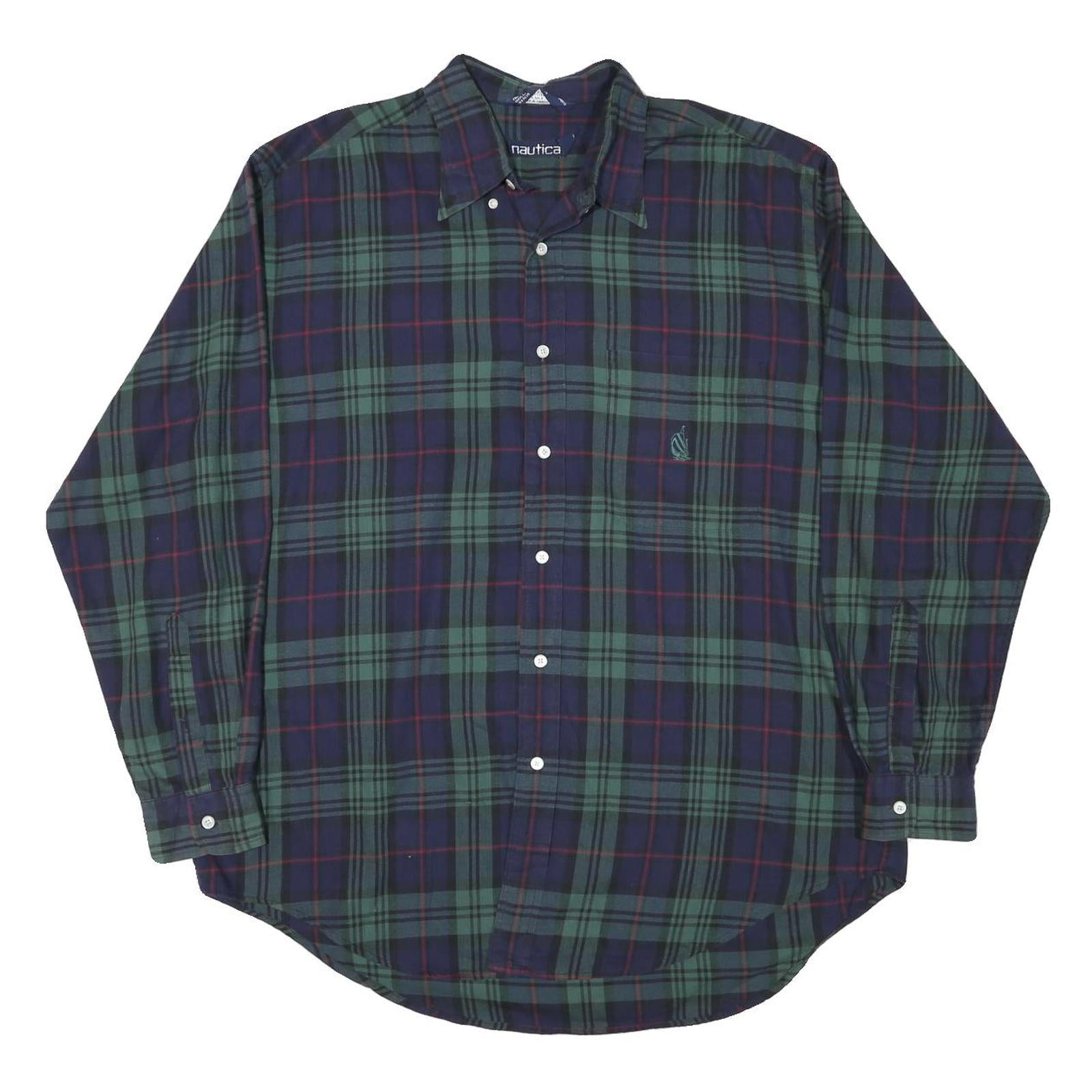 Buy NAUTICA Mens Green & Blue Checked Shirt L Classic Cotton Blend Long Sleeve Refurbished - $38.99 NAUTICA Mens Green & Blue Checked Shirt L Classic Cotton Blend Long Sleeve Refurbished - N/A refurbished available on Cerqular