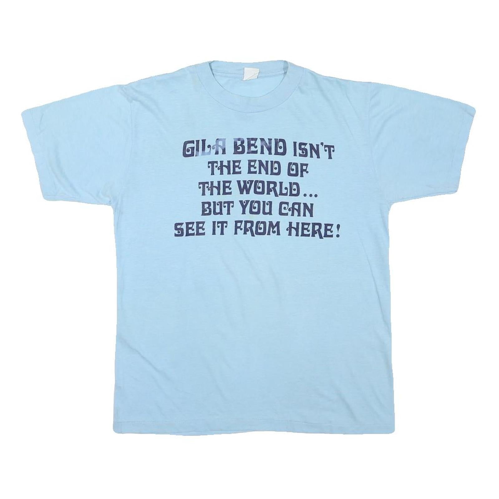 Mens Light Blue Cotton Blend Graphic T-Shirt M Short Sleeve Crew Neck Casual Refurbished - N/A refurbished available on Cerqular