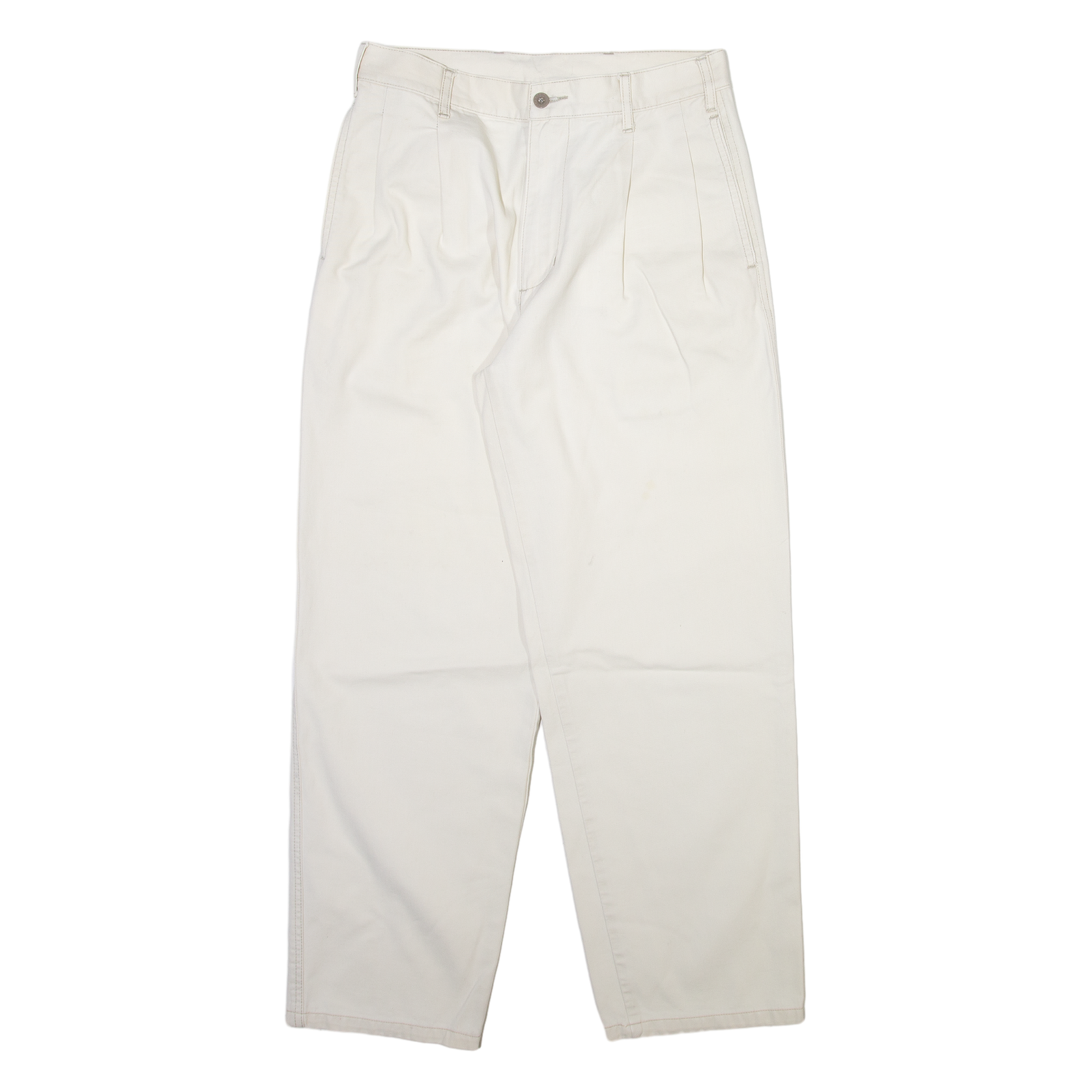 GARRY Mens Trousers Cream Regular Straight W28 L28 Refurbished - N/A refurbished available on Cerqular