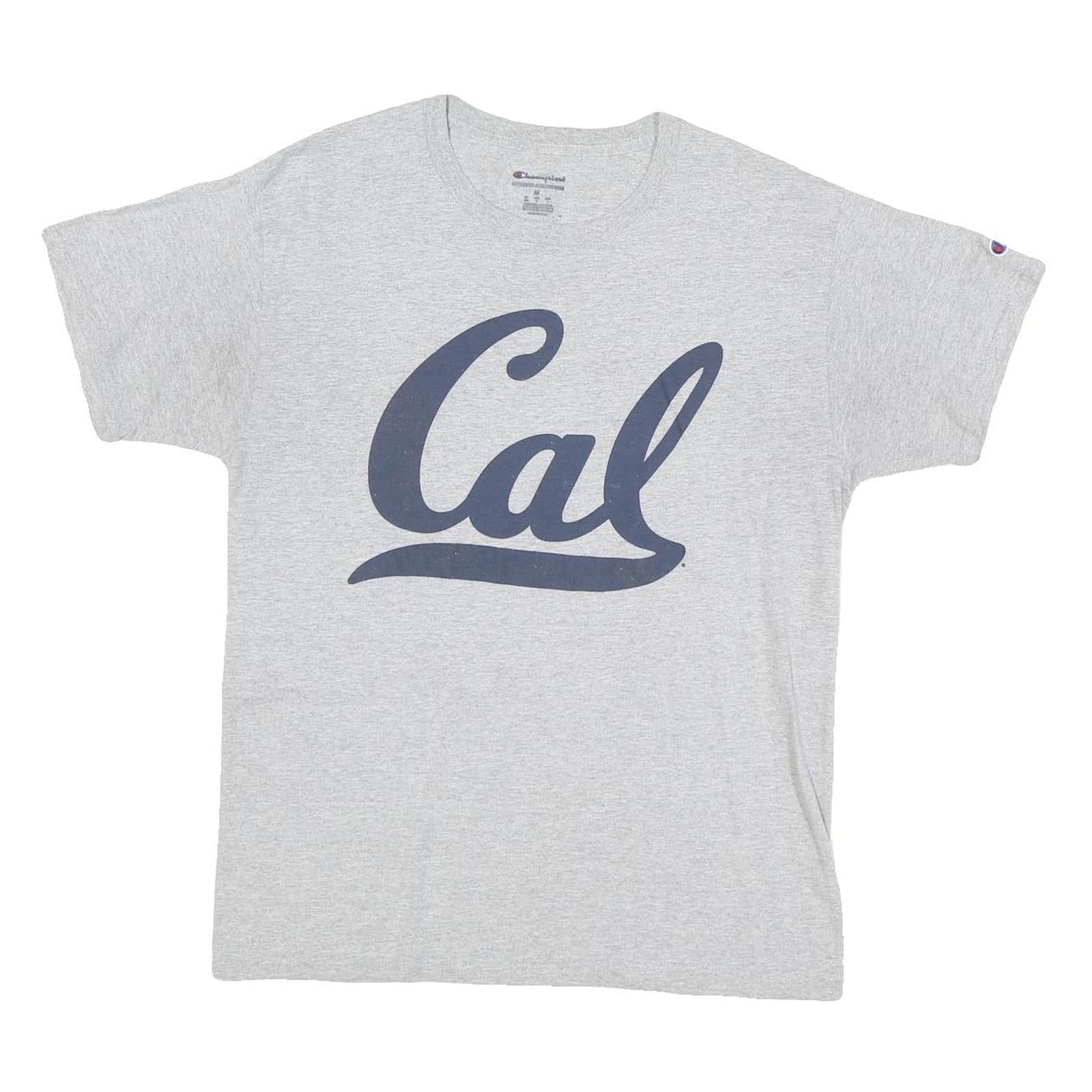 CHAMPION Mens Grey Cal Graphic T-Shirt M Short Sleeve Crew Neck Cotton Blend Refurbished - N/A refurbished available on Cerqular